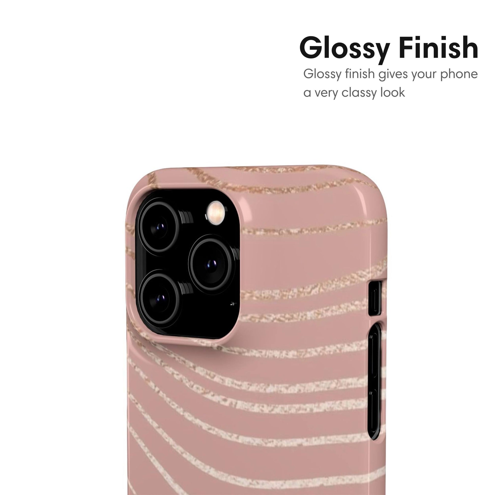 Gold Lines Dusty Rose Snap Case glossy