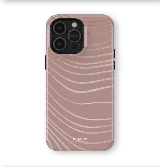 Gold Lines Dusty Rose Tough Case front