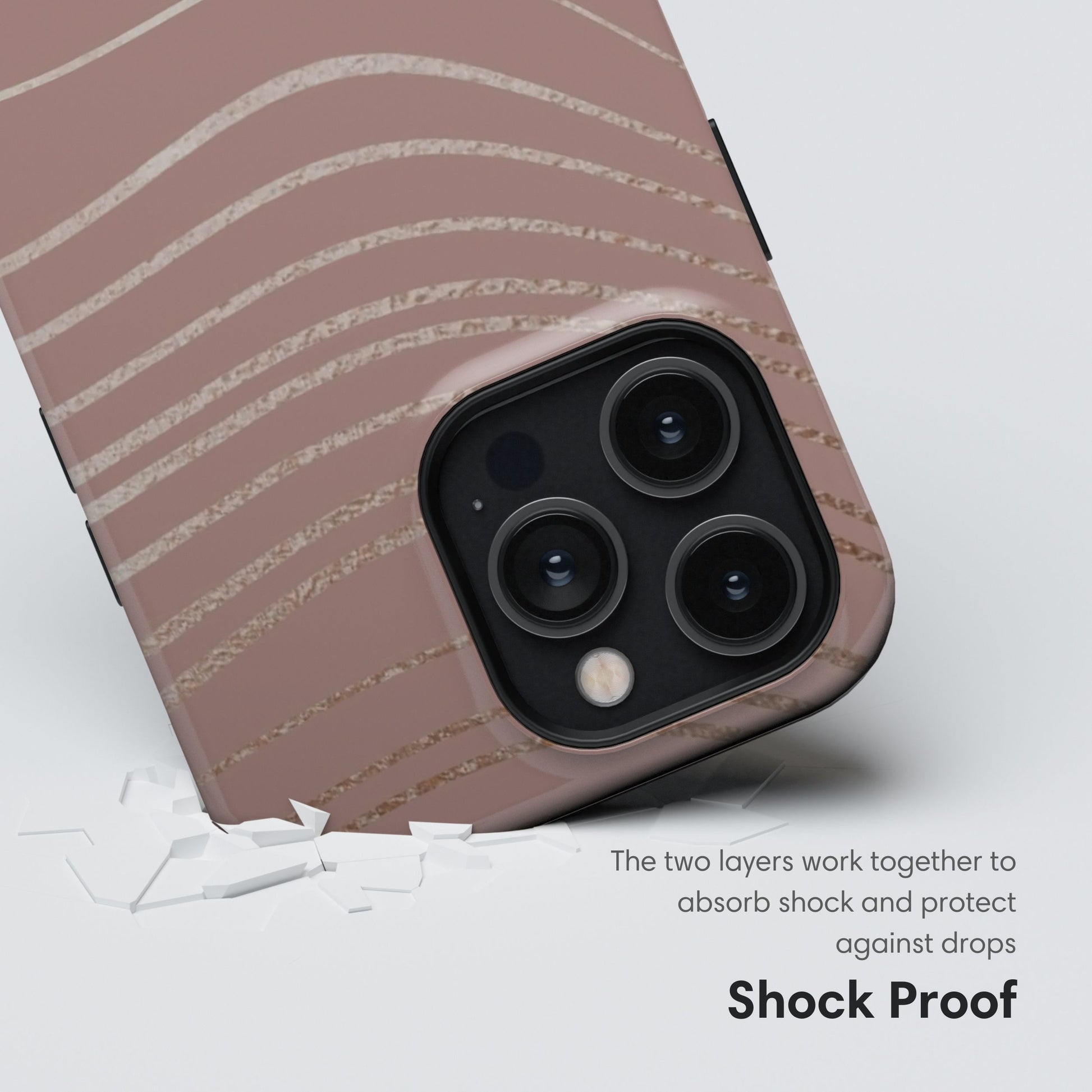 Gold Lines Dusty Rose Tough Case shockproof