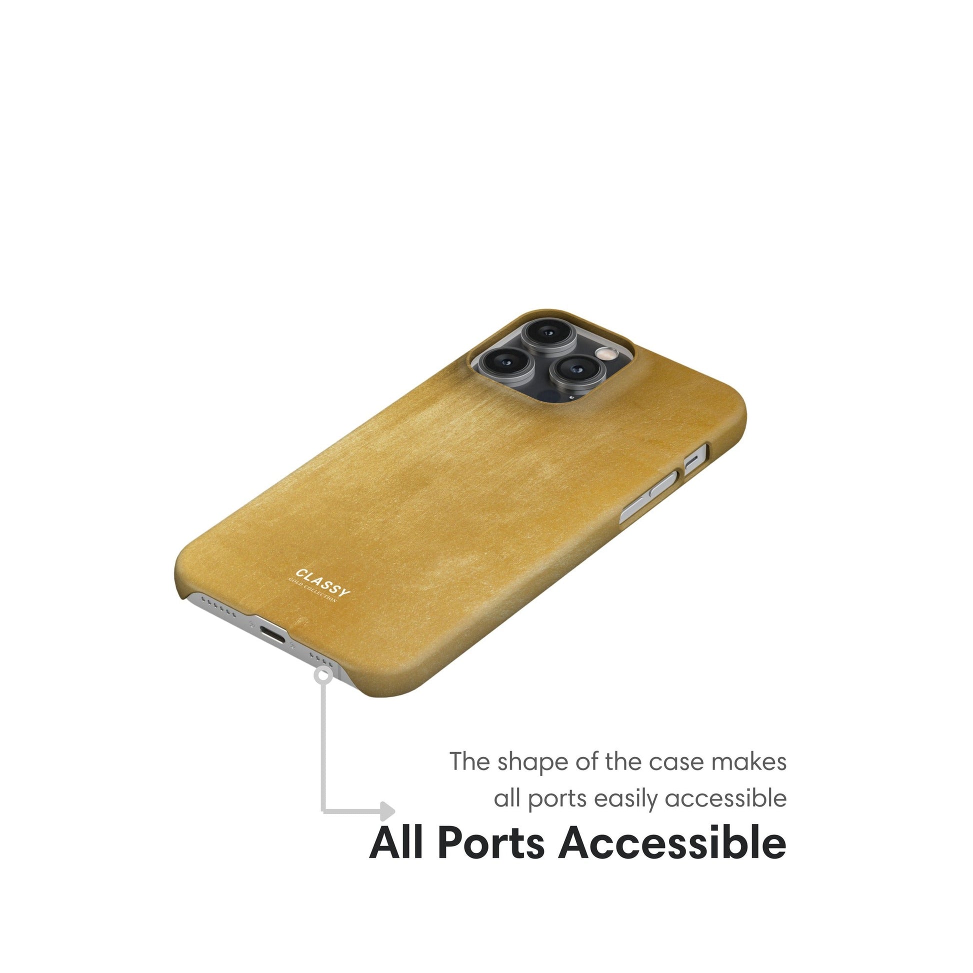 Gold Slight Pattern Snap Case ports
