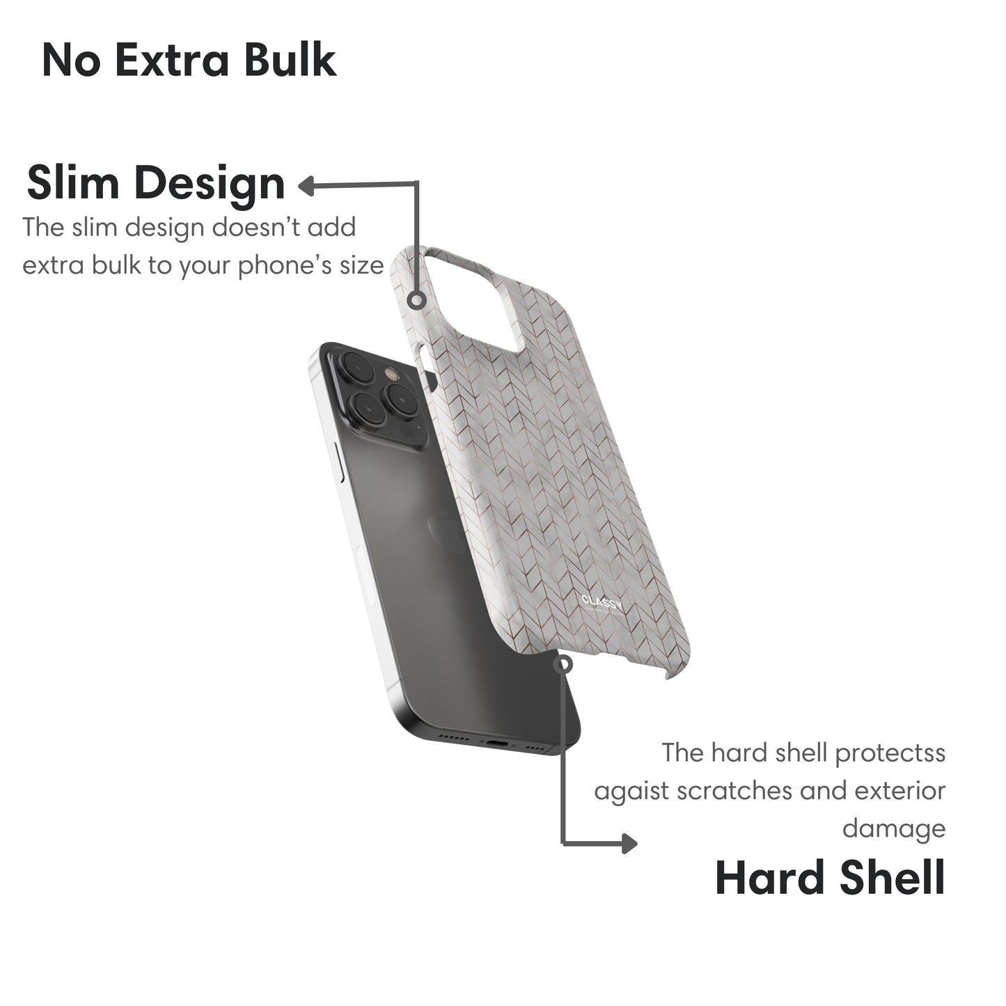 Gold and Gray Chevron Pattern Snap Case layers