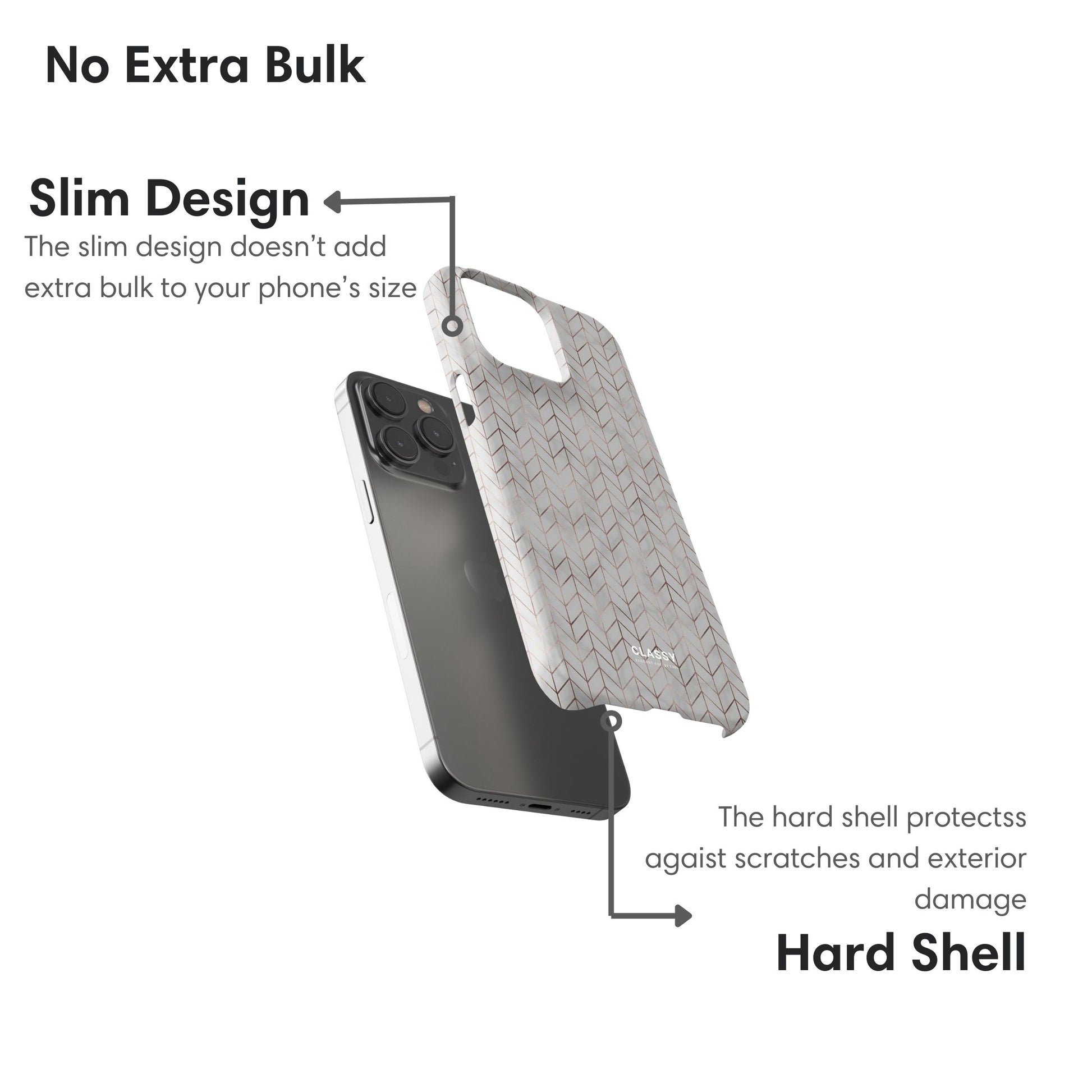 Gold  and Gray Chevron Pattern Snap Case layers