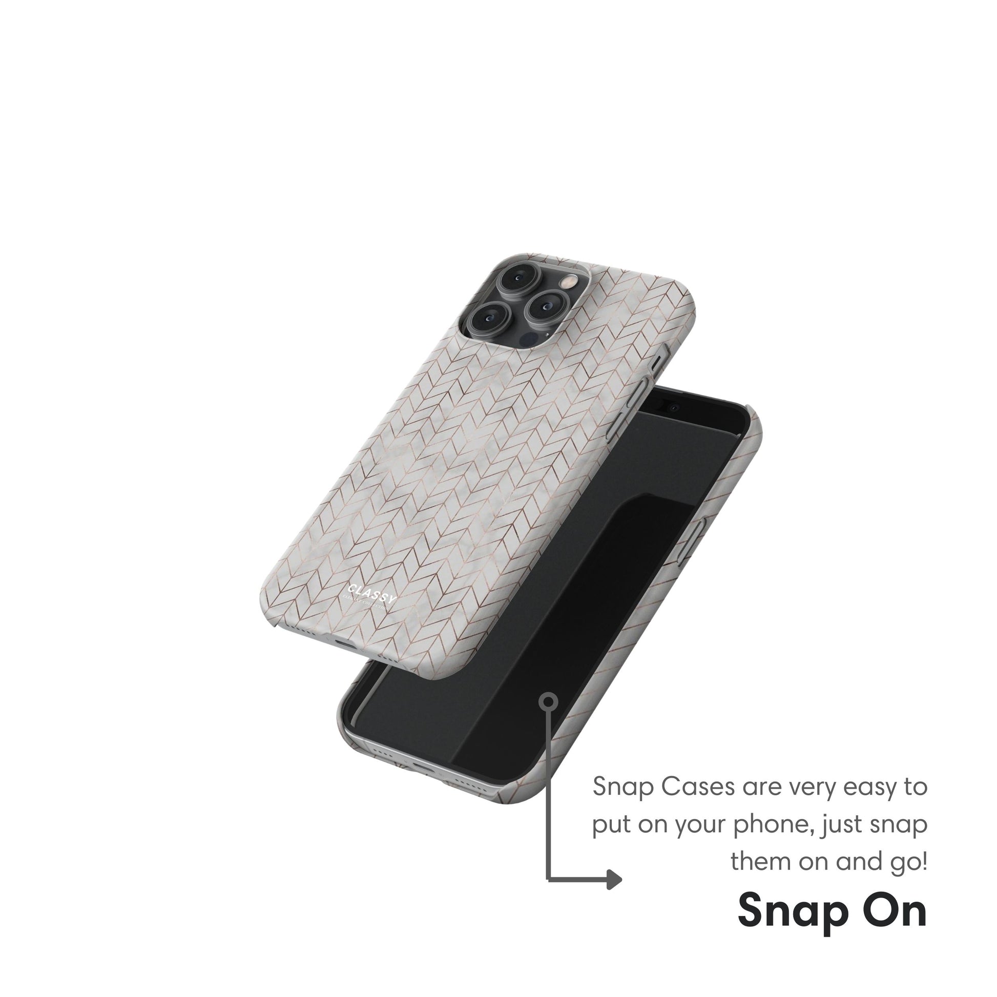 Gold  and Gray Chevron Pattern Snap Case snap on
