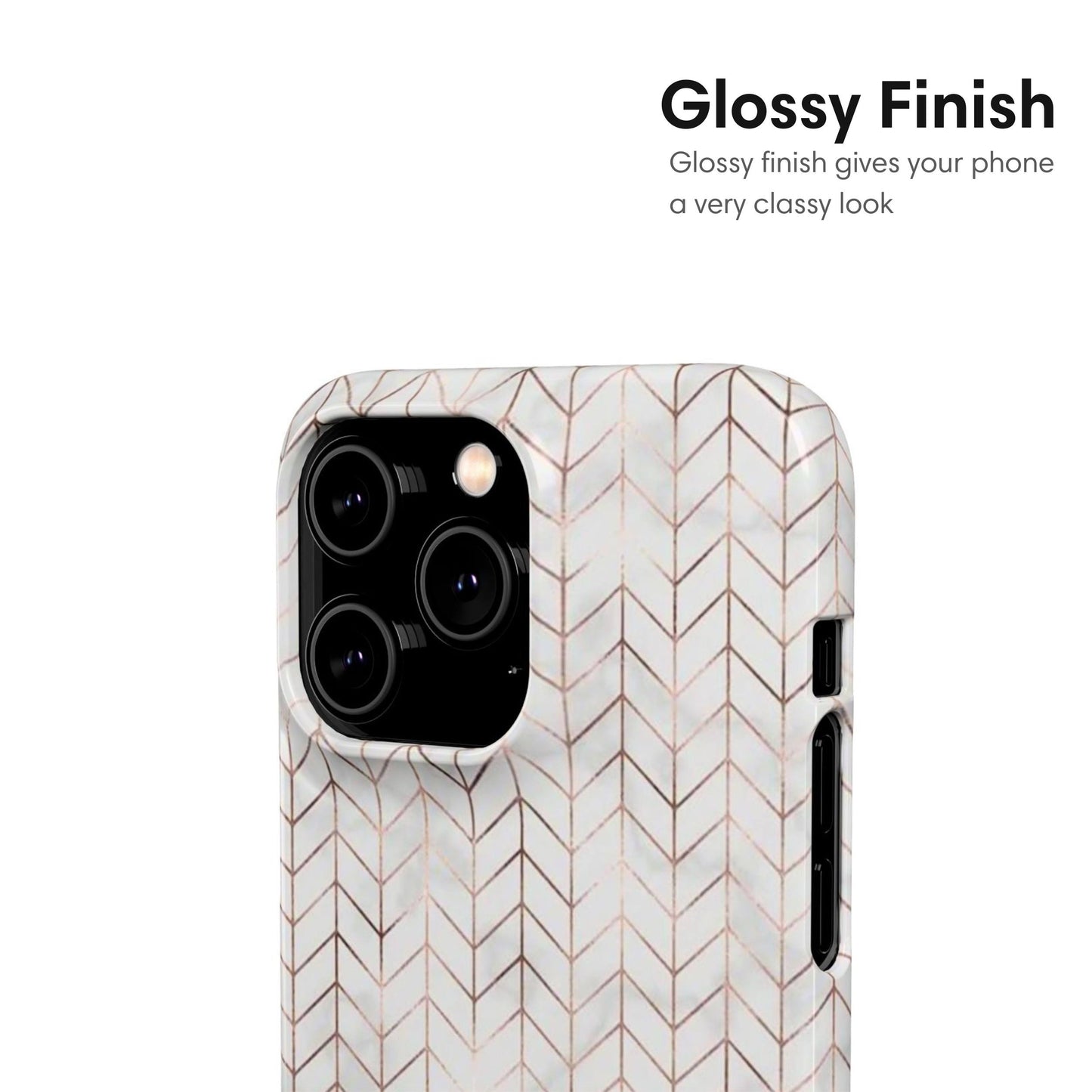 Gold and Gray Chevron Pattern Snap Case glossy
