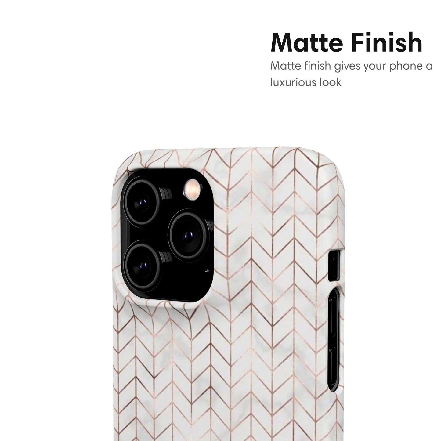Gold and Gray Chevron Pattern Snap Case matte