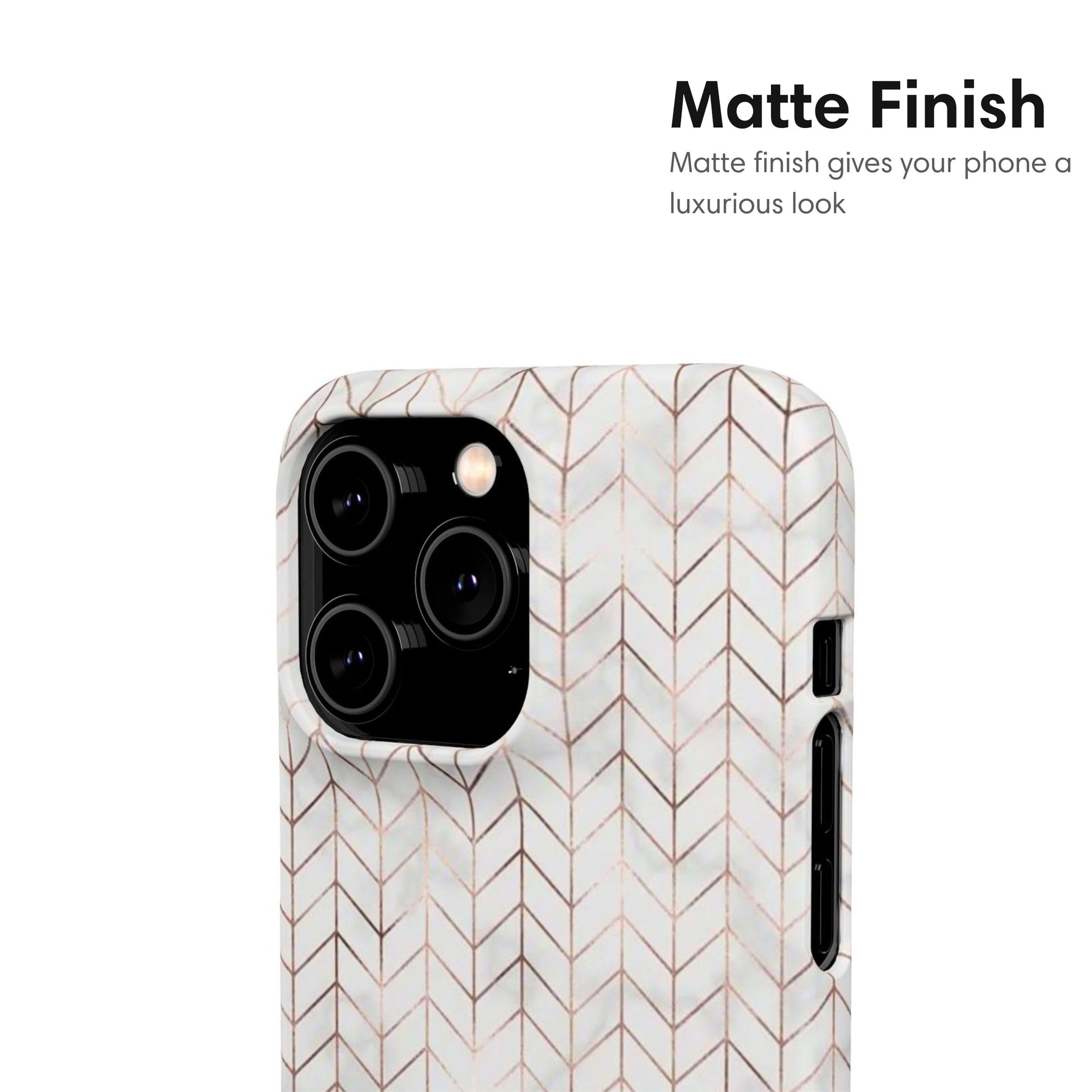 Gold  and Gray Chevron Pattern Snap Case matte