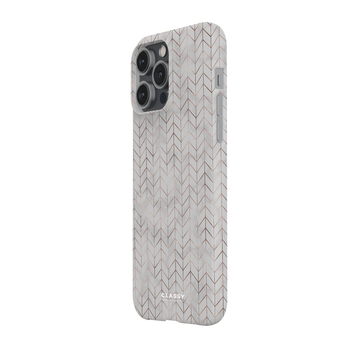 Gold and Gray Chevron Pattern Snap Case side