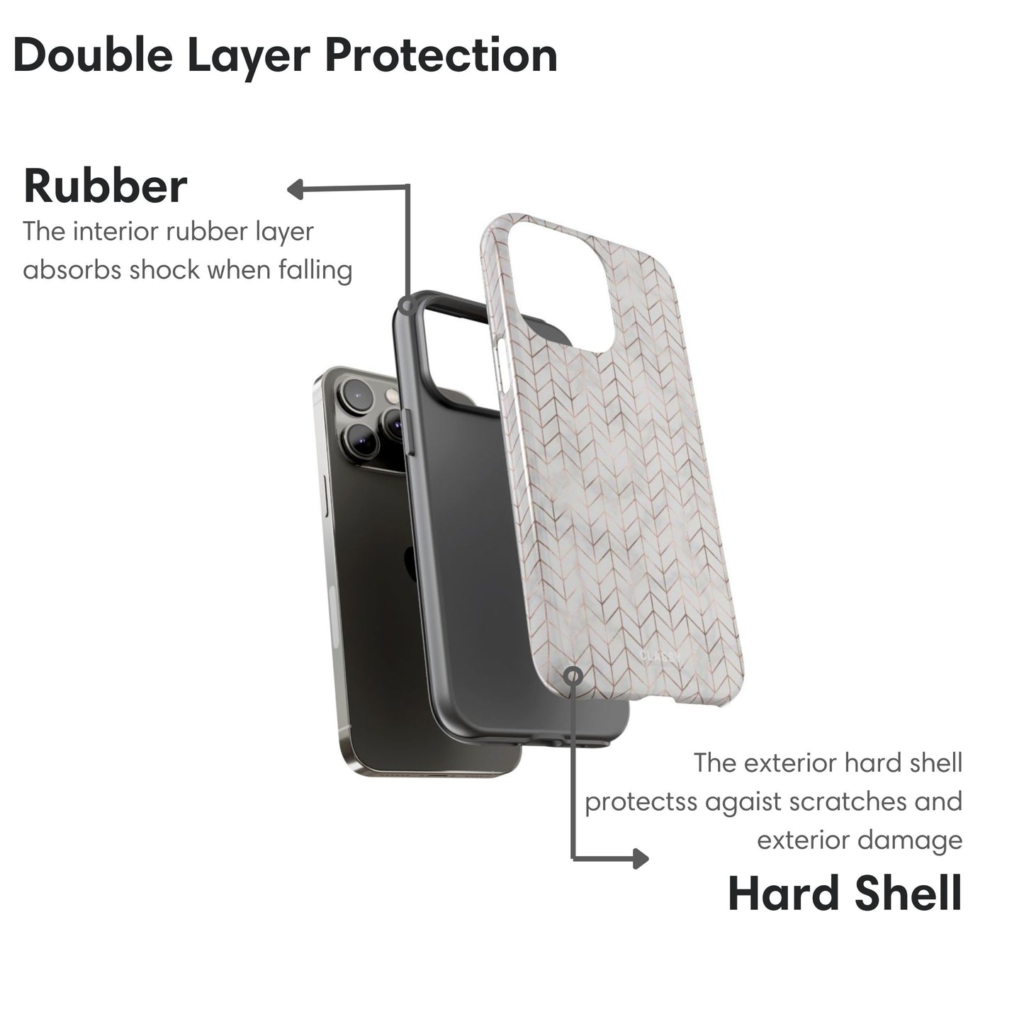 Gold and Gray Pattern Tough Case layers