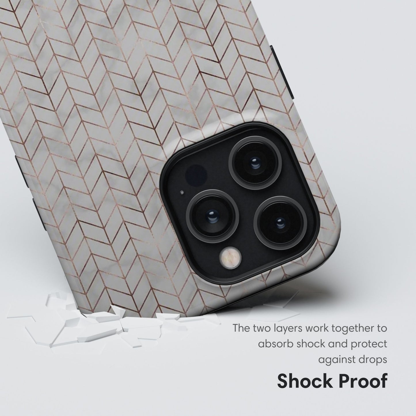 Gold and Gray Pattern Tough Case shockproof