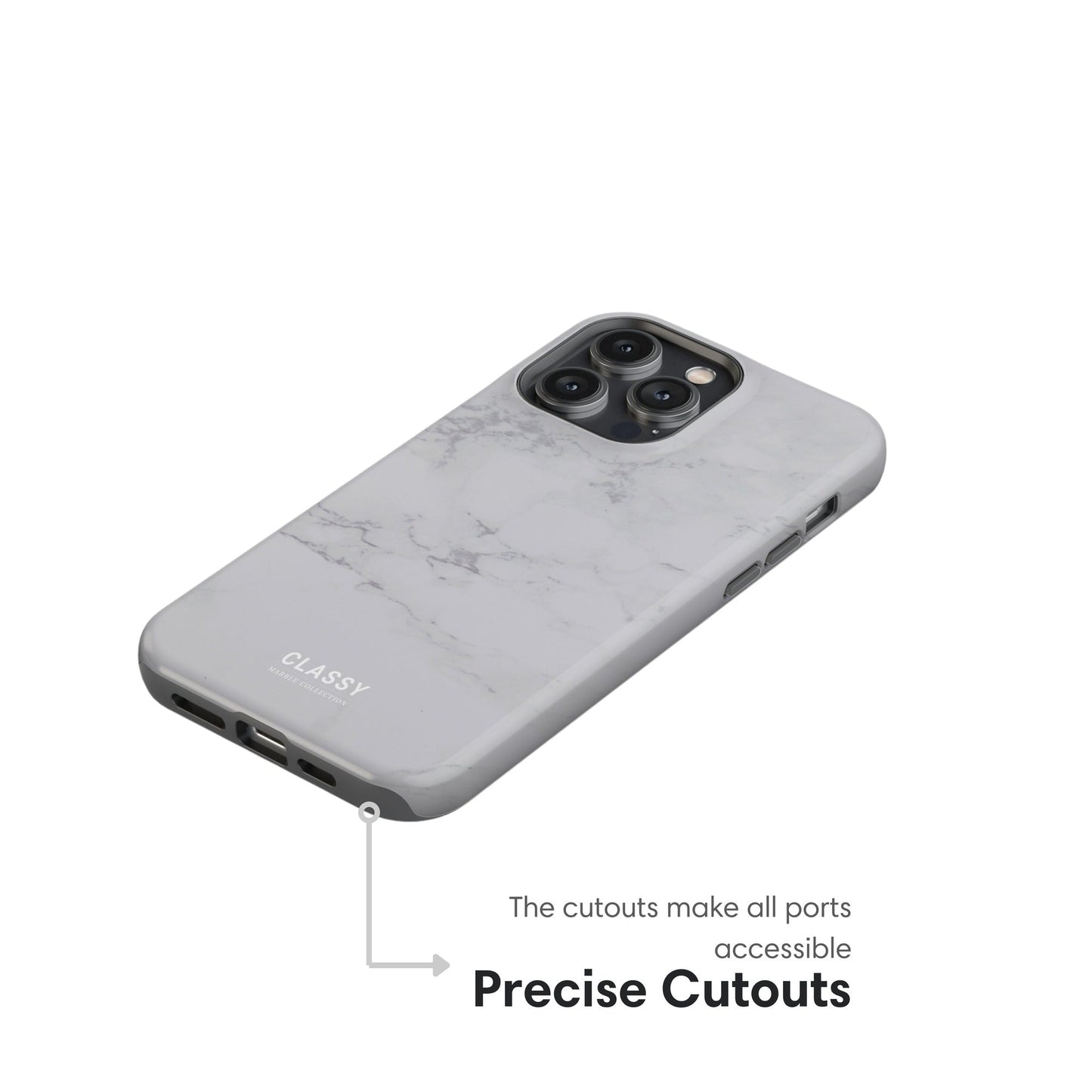 Gray Marble Tough Case cutouts