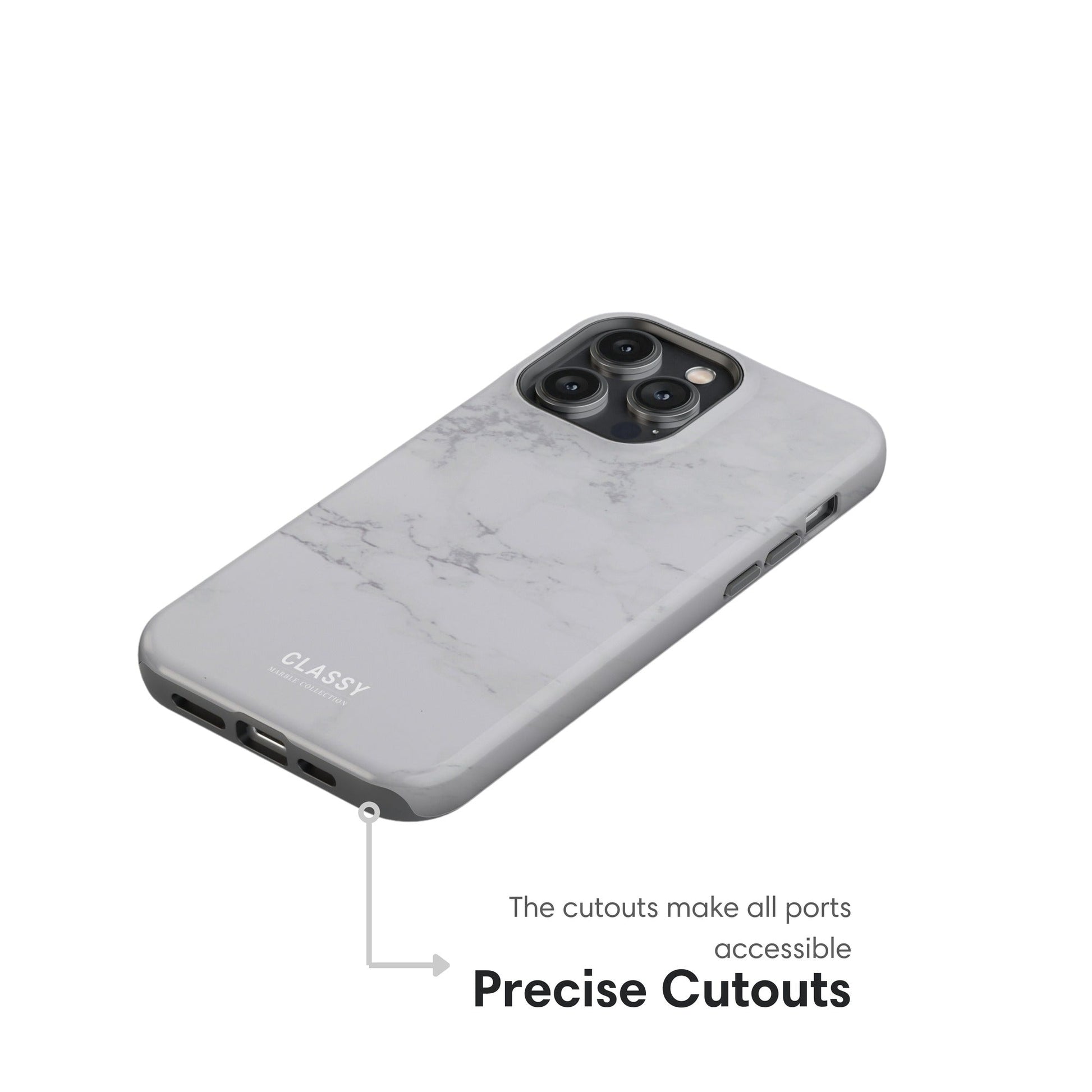 Gray Marble Tough Case cutouts