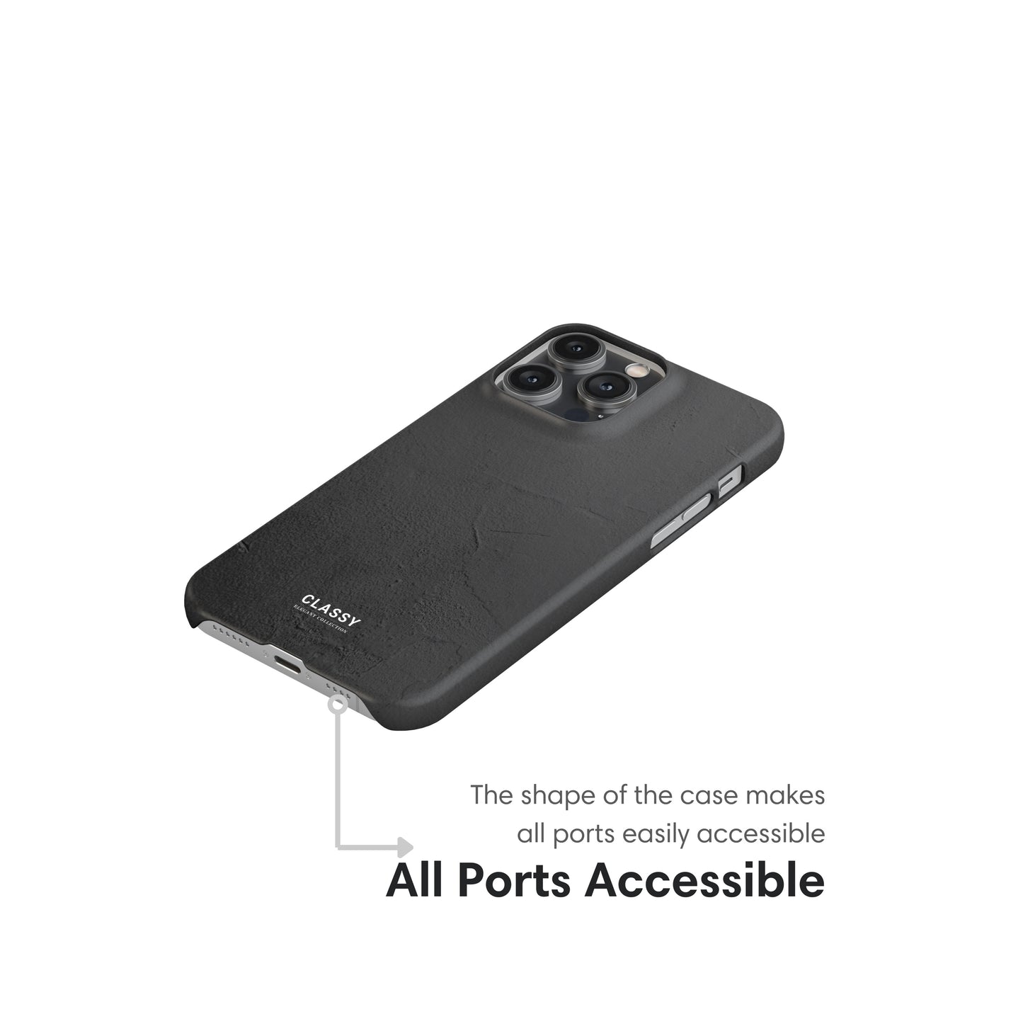 Gray Pattern Snap Case ports
