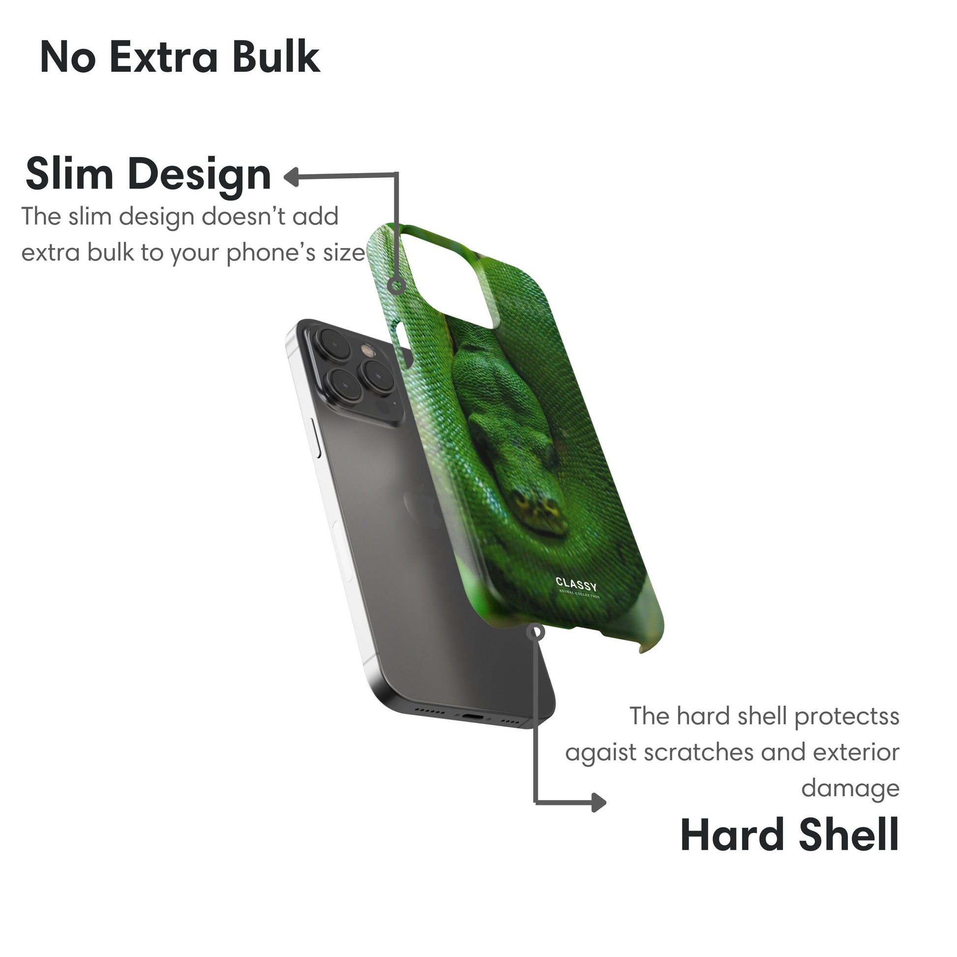 Green Snake Snap Case layers
