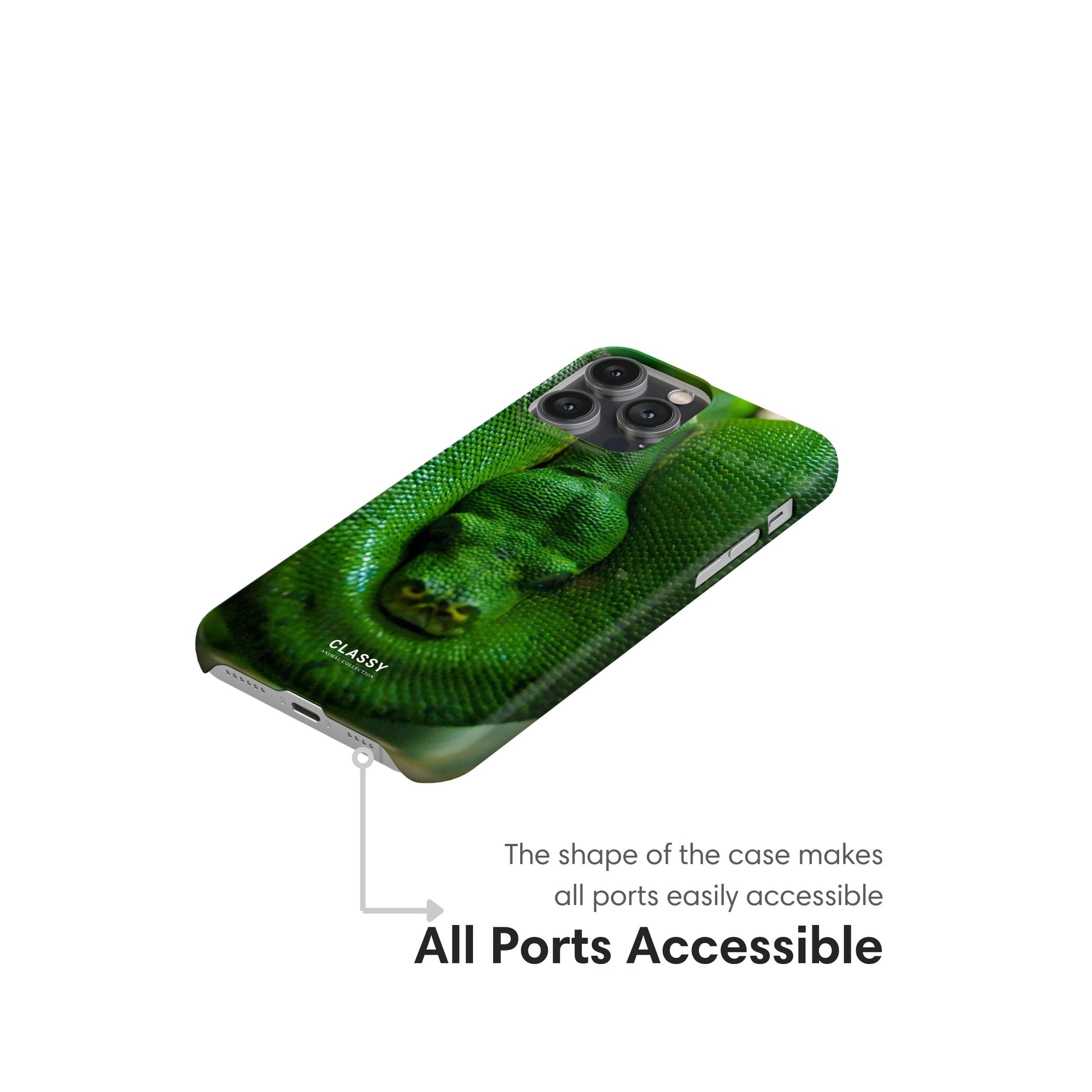 Green Snake Snap Case ports