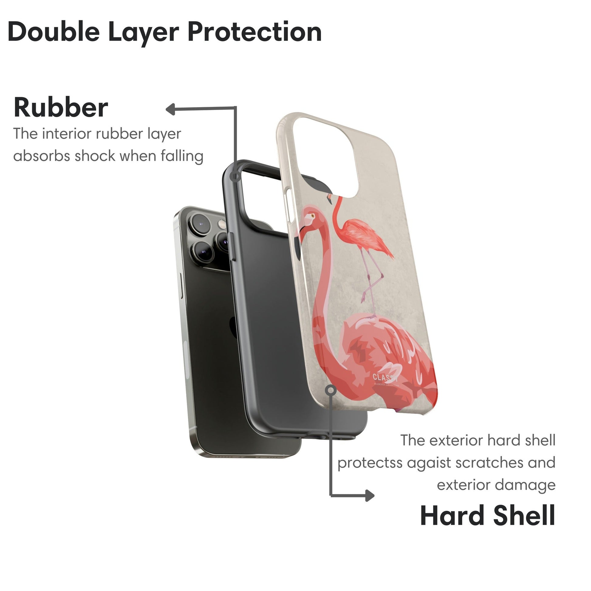 Huge Awesome Flamingo Tough Case layers