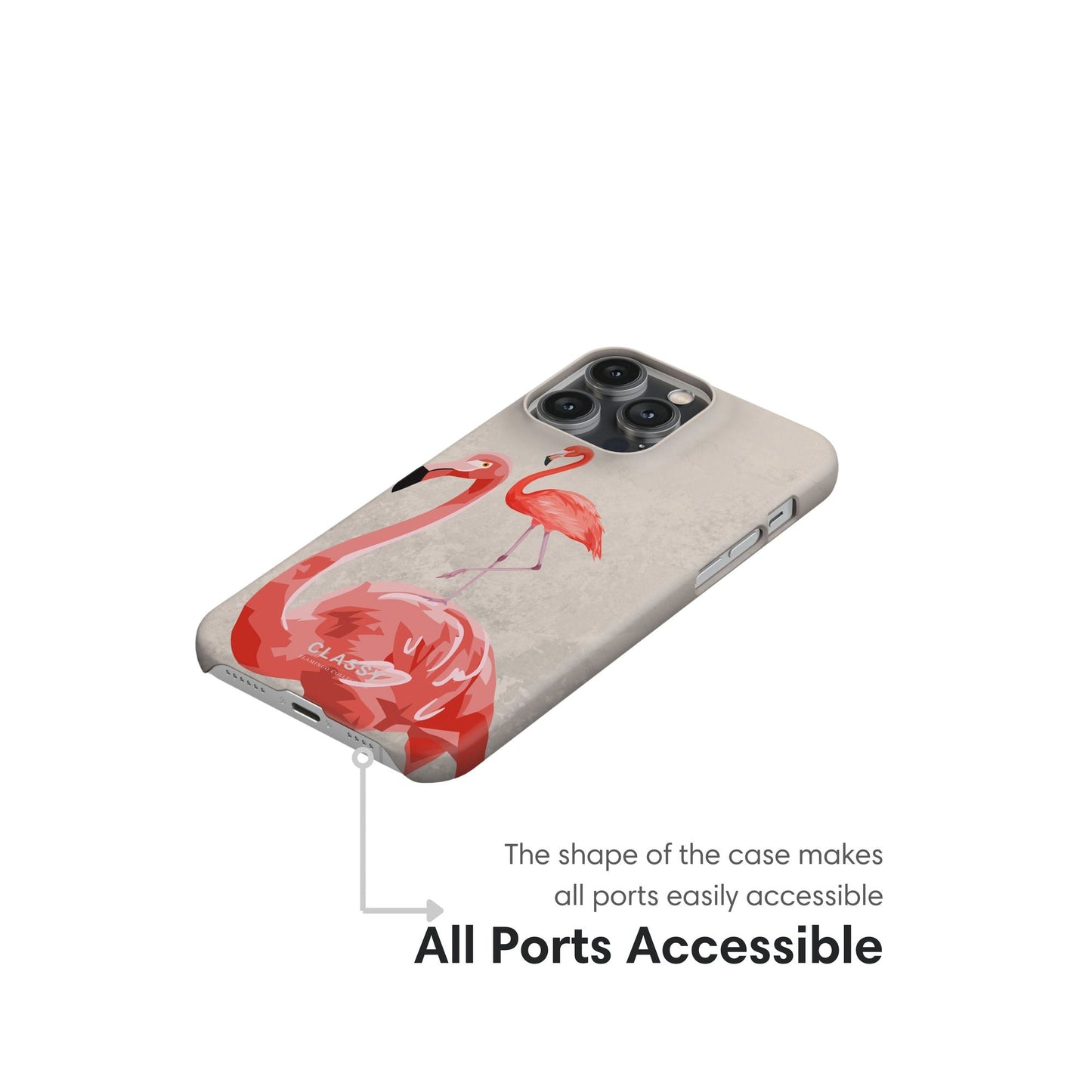Huge awesome Flamingo Snap Case ports