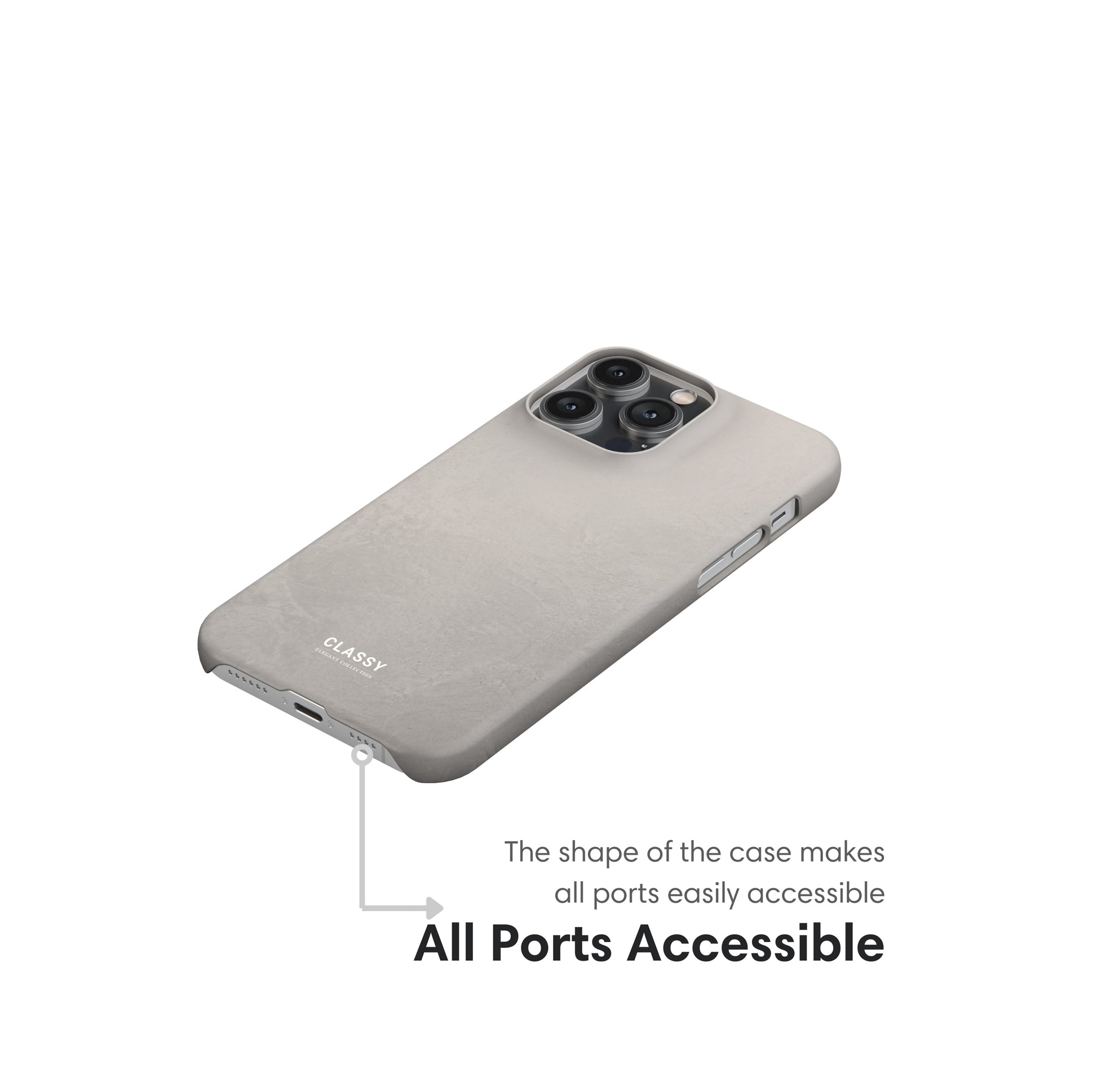 Light Beige Ombre Snap Case ports