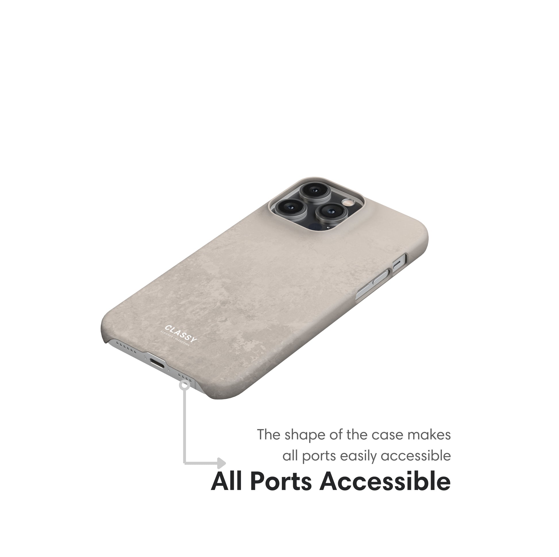 Light Beige Snap Case ports