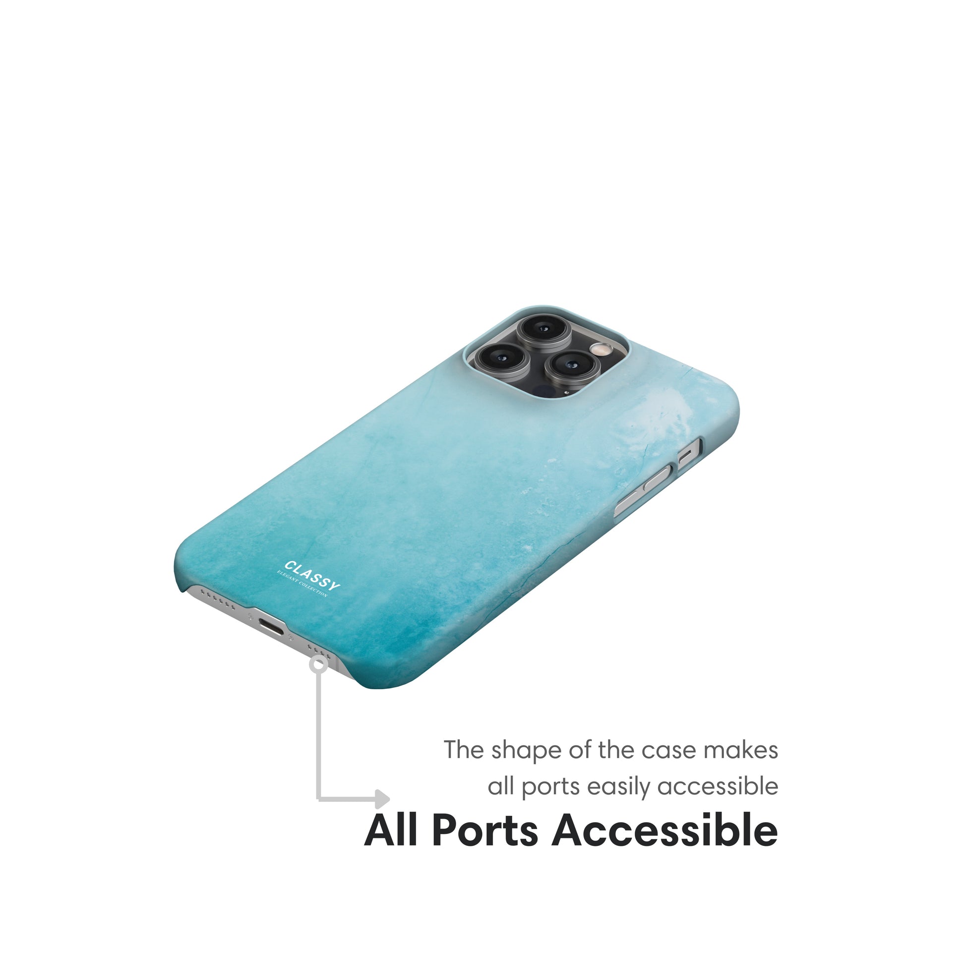 Light Blue Ombre Snap Case ports