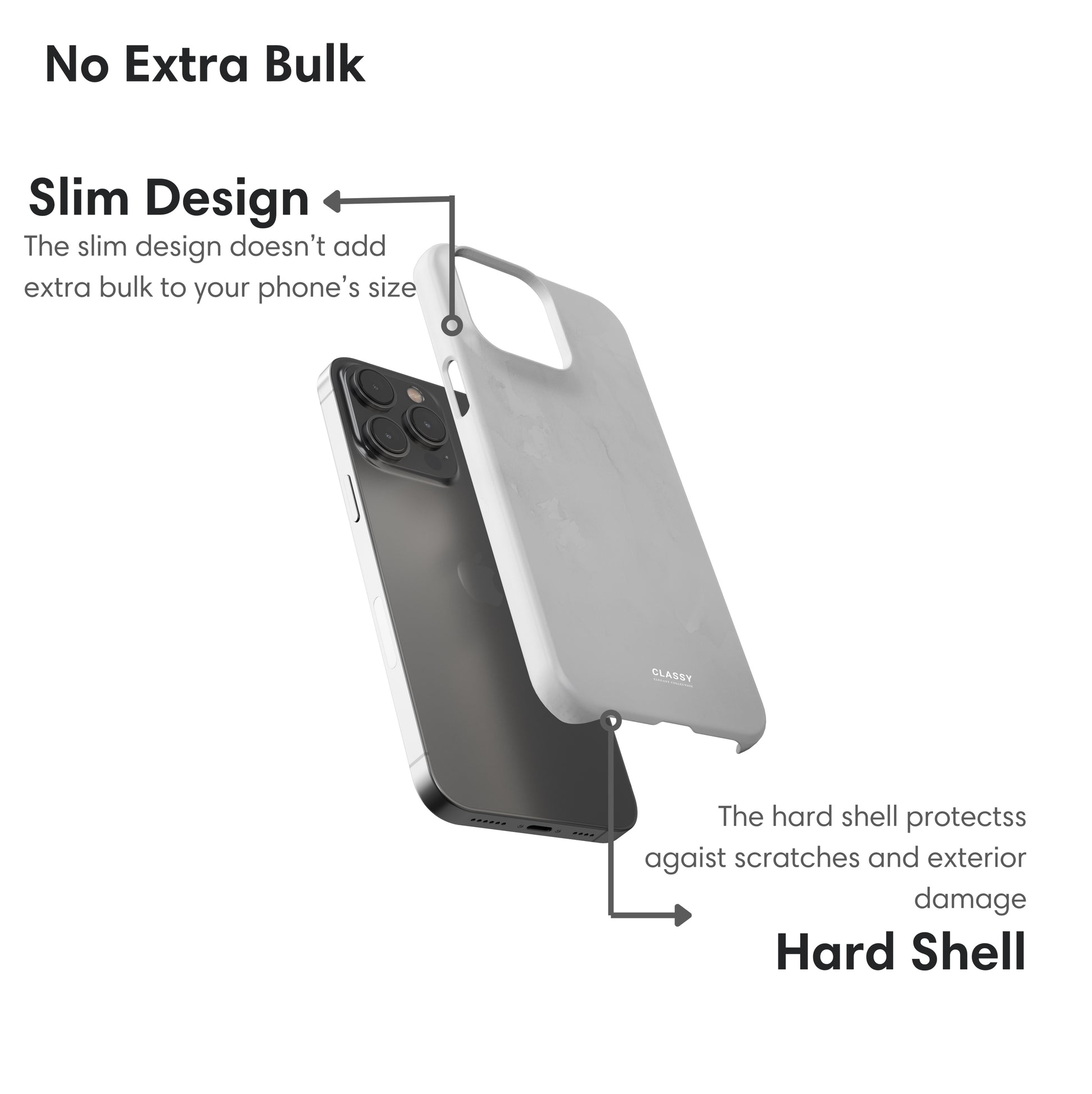 Light Gray Elegant Snap Case layers
