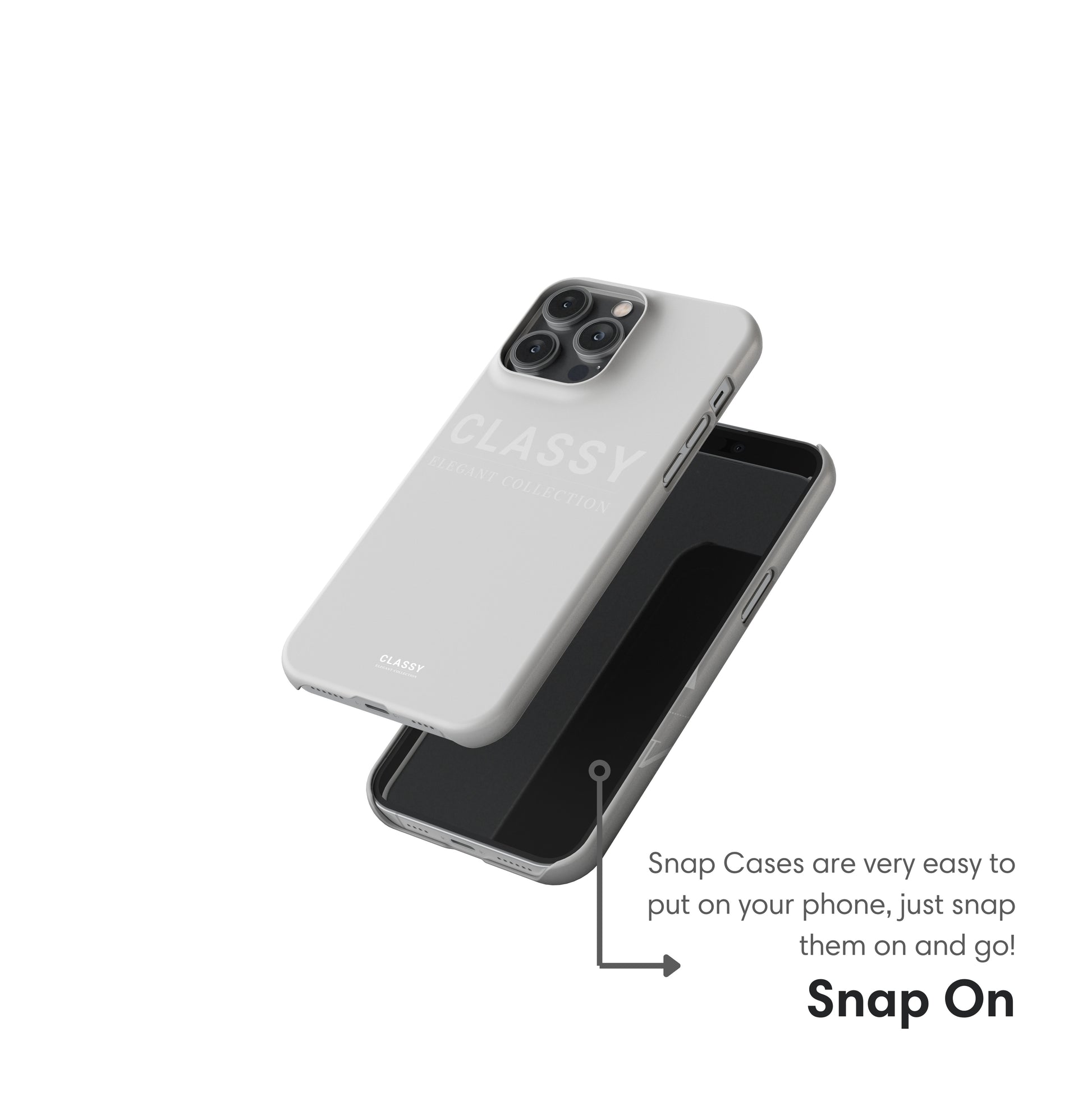Light Gray Elegant Snap Case snap on
