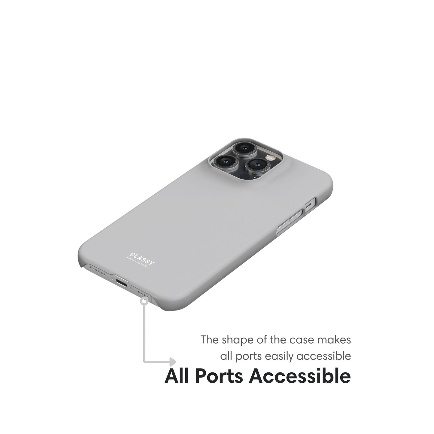 Light Gray Snap Case ports