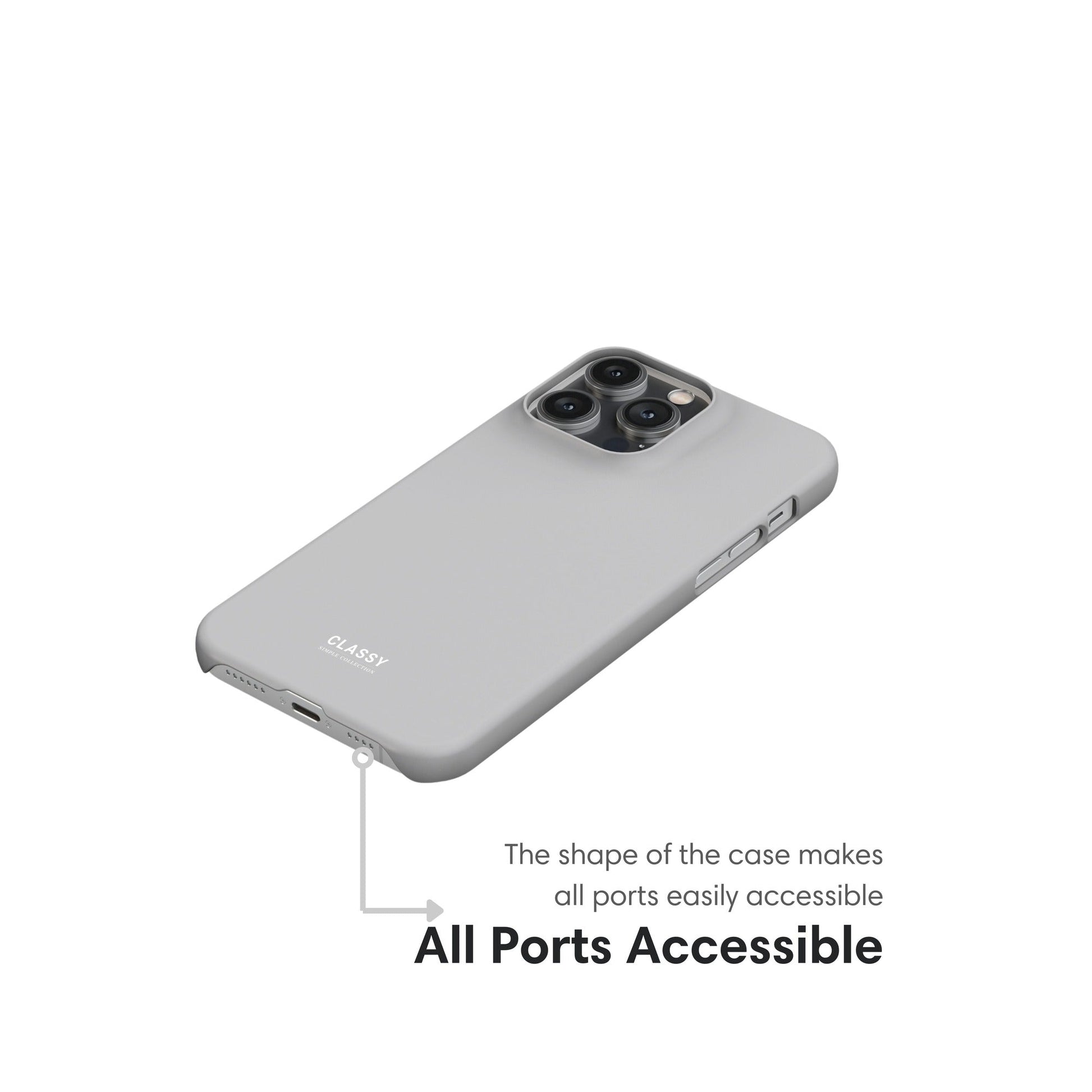 Light Gray Snap Case ports