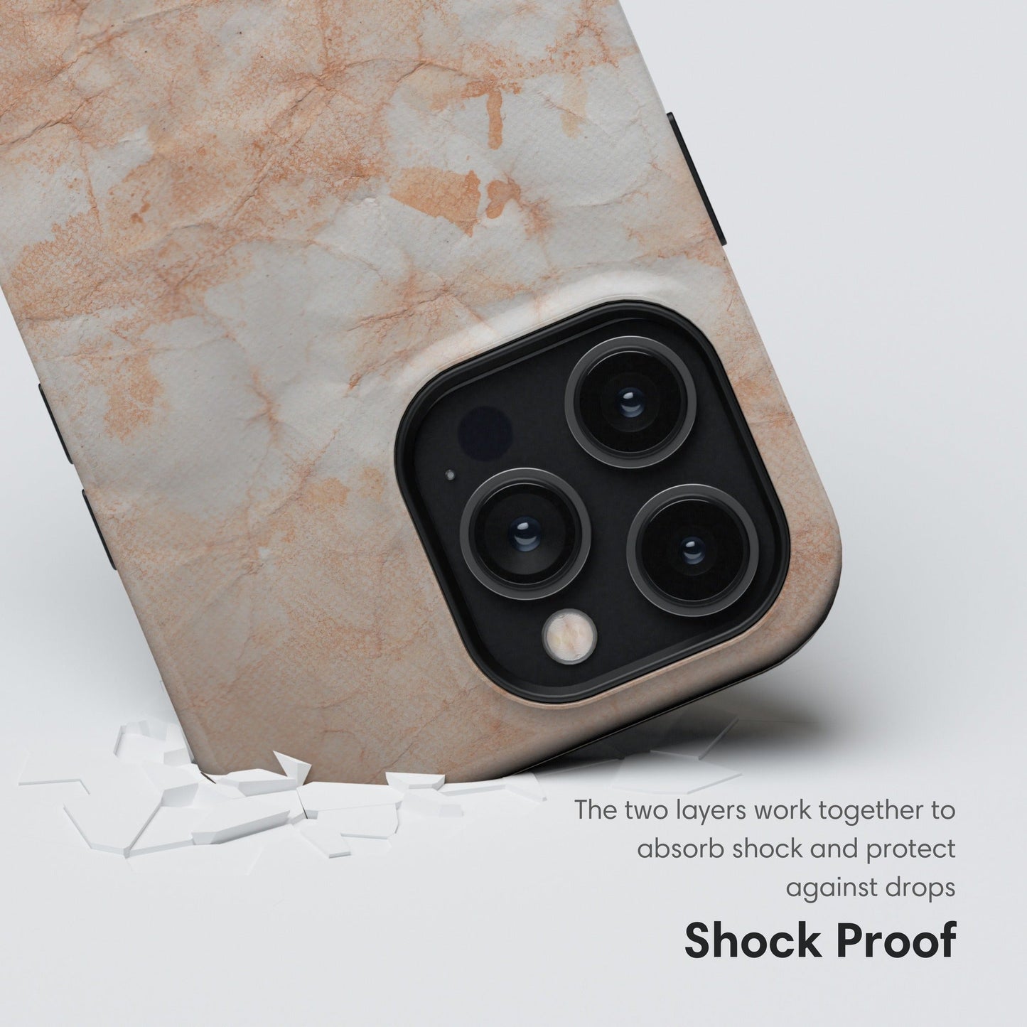 Light Orange Marble Tough Case shockproof