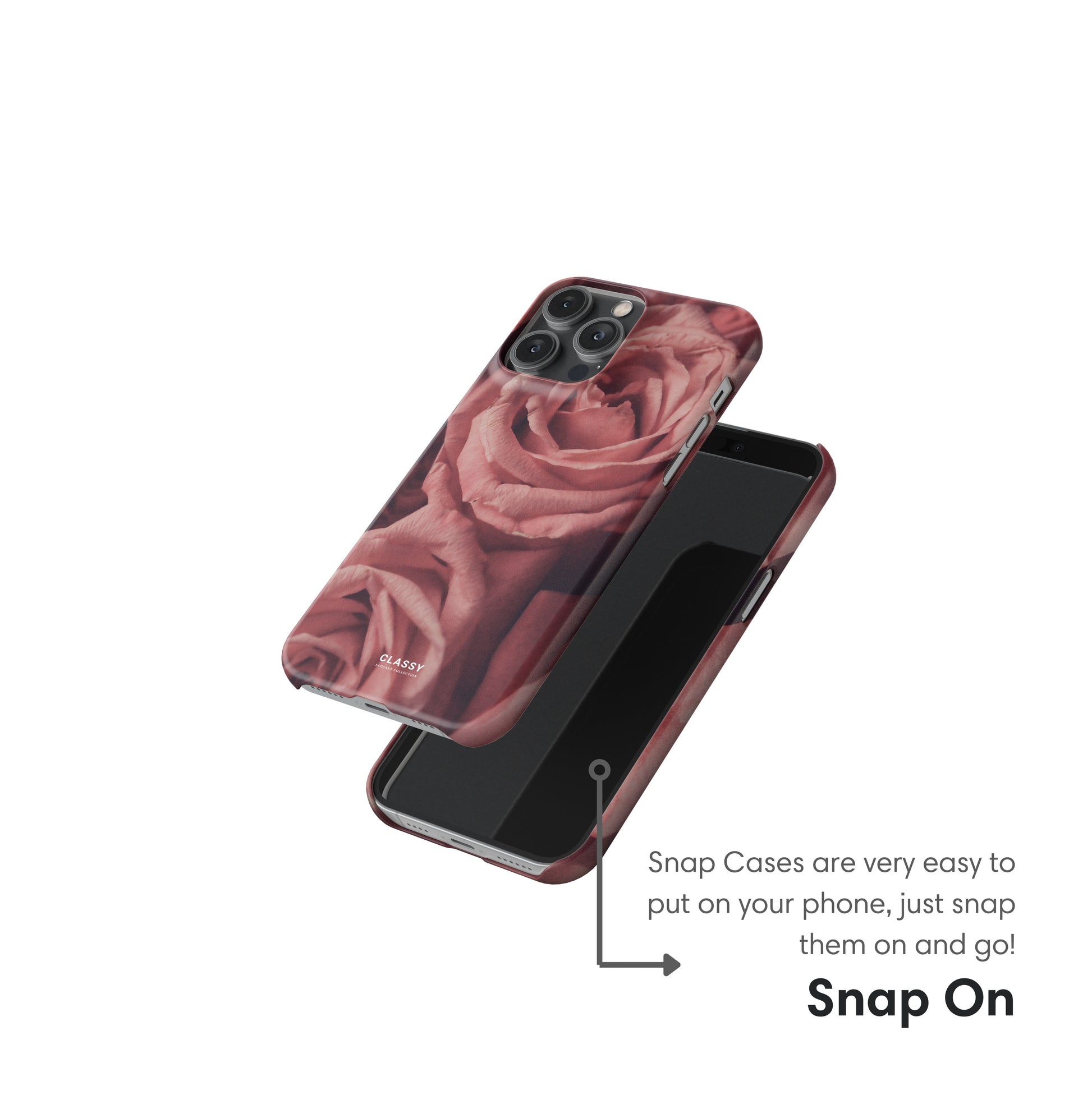Light Pink Roses Snap Case snap on