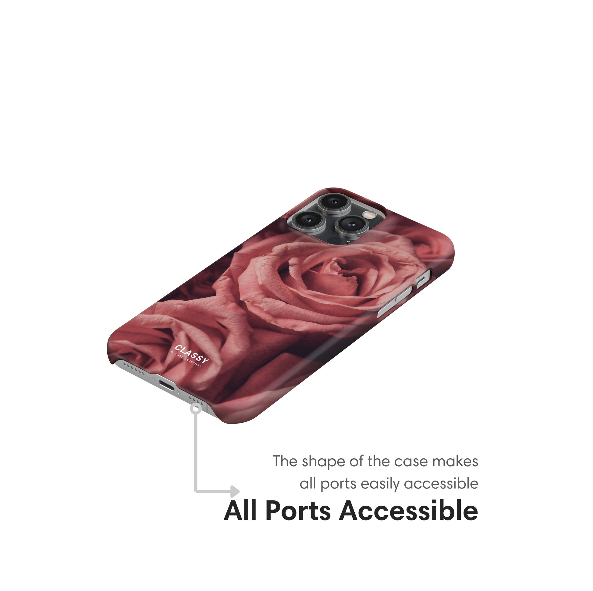Light Pink Roses Snap Case ports