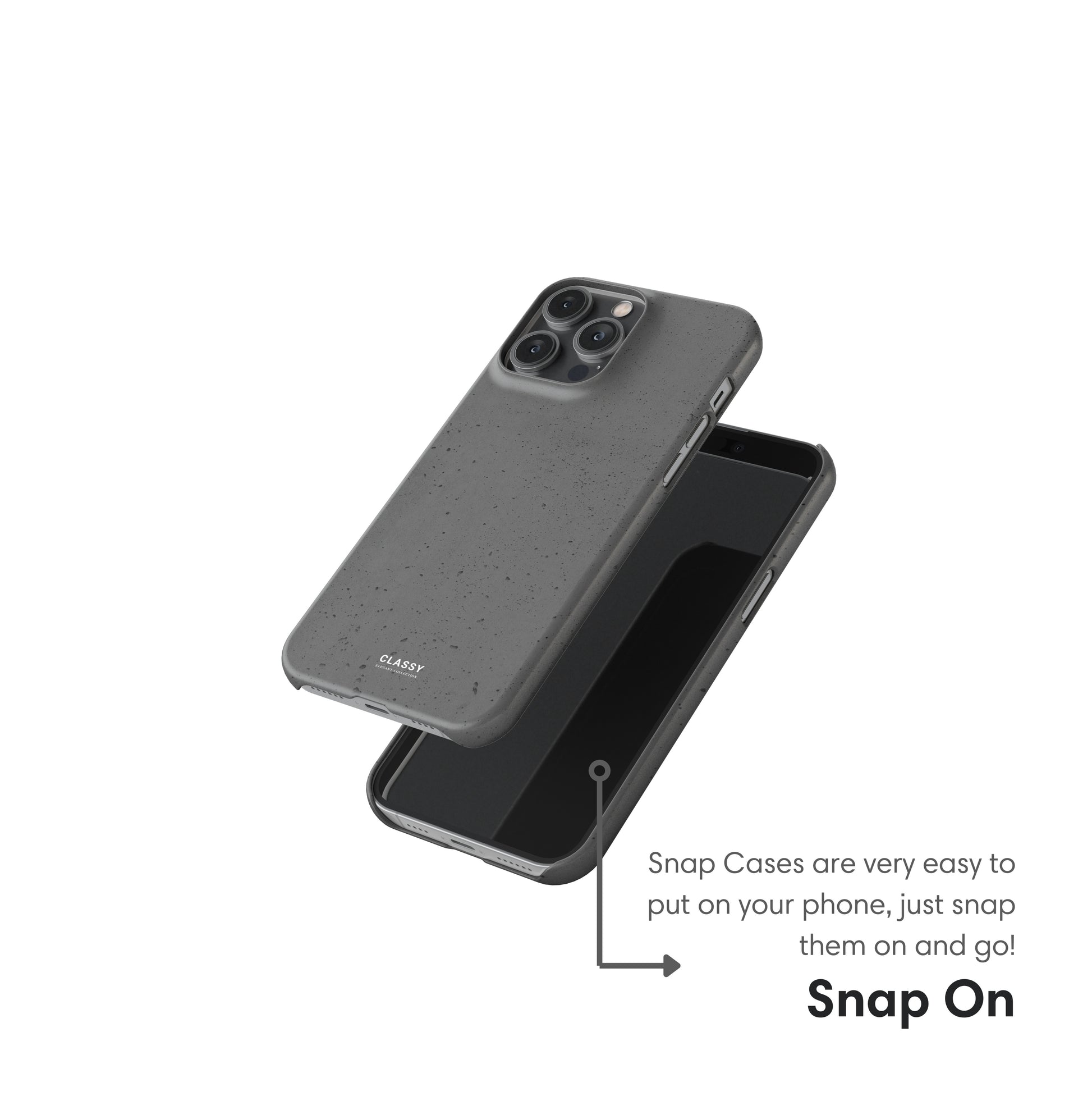 Minimalistic Dark Gray Snap Case snap on