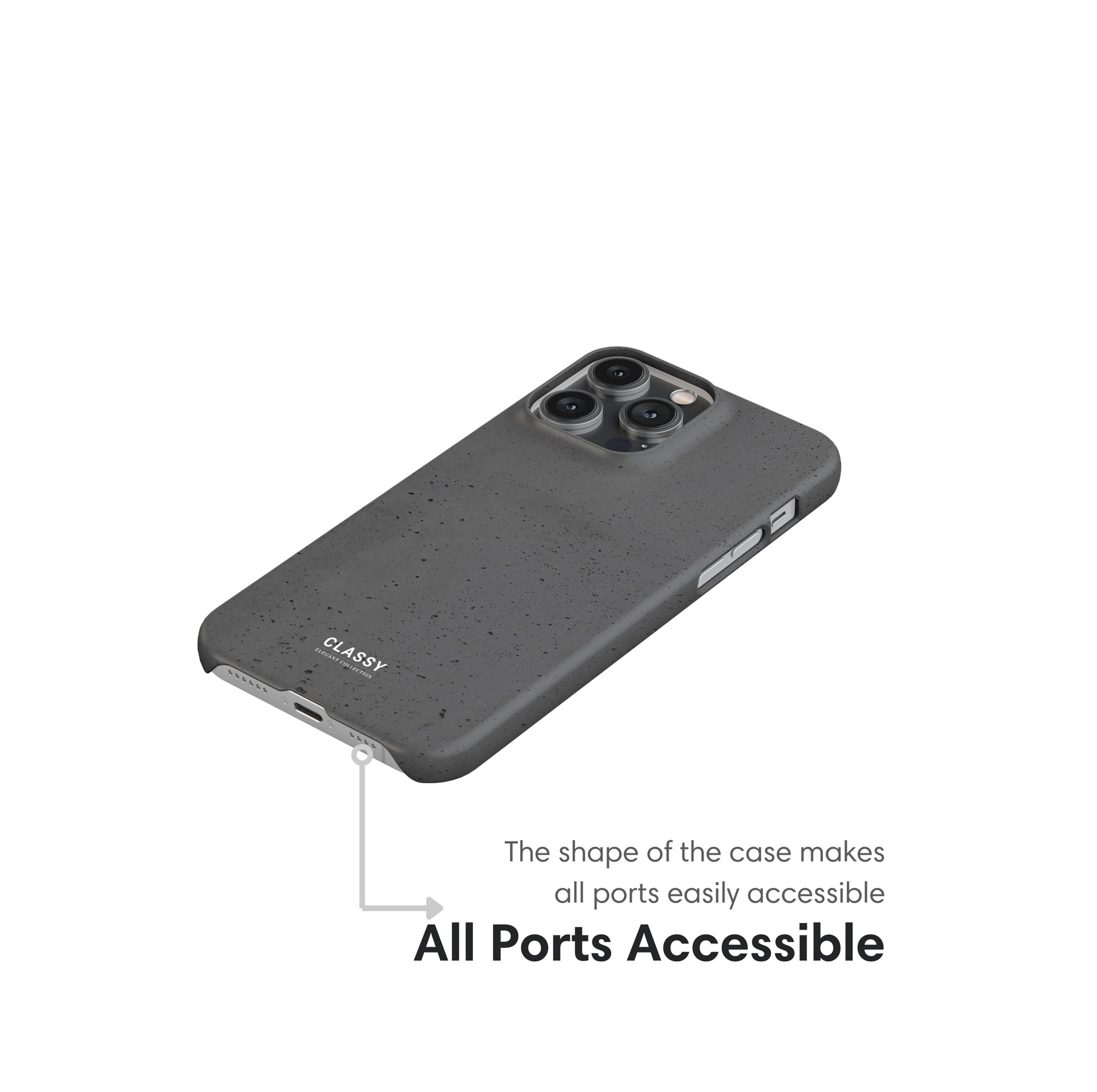 Minimalistic Dark Gray Snap Case ports