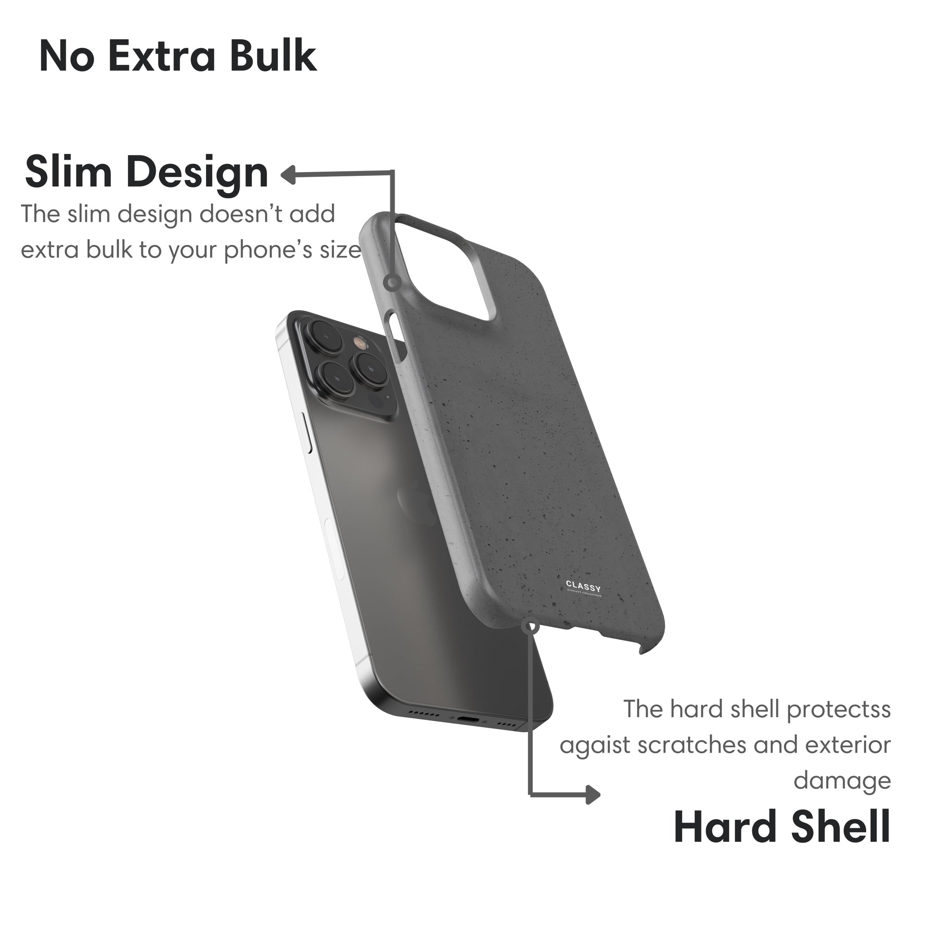Minimalistic Dark Gray Snap Case layers