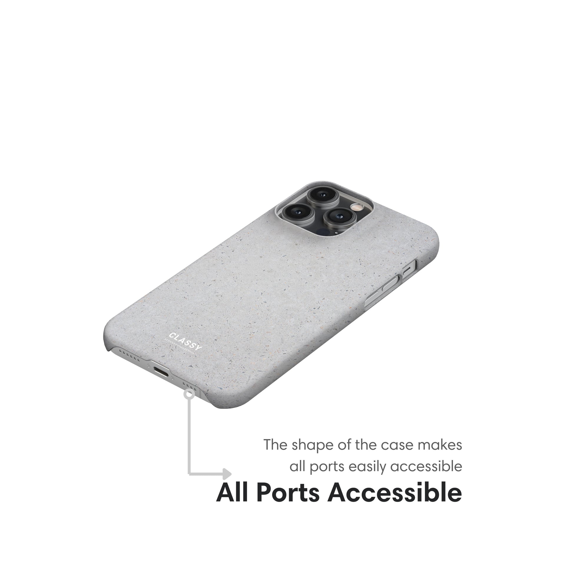 Minimalistic Gray Snap Case ports