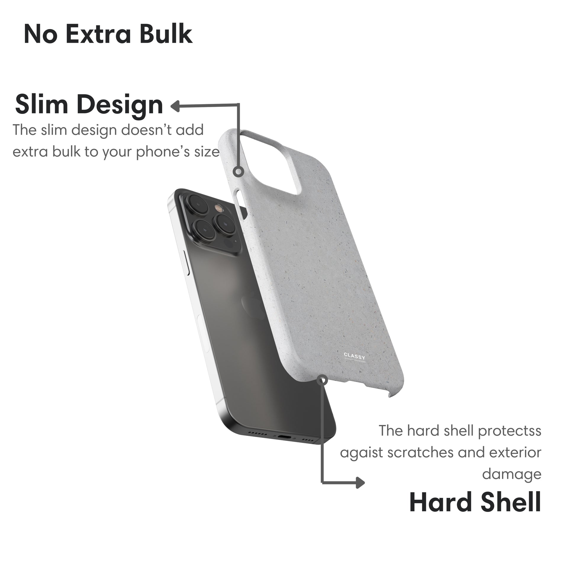 Minimalistic Gray Snap Case layers