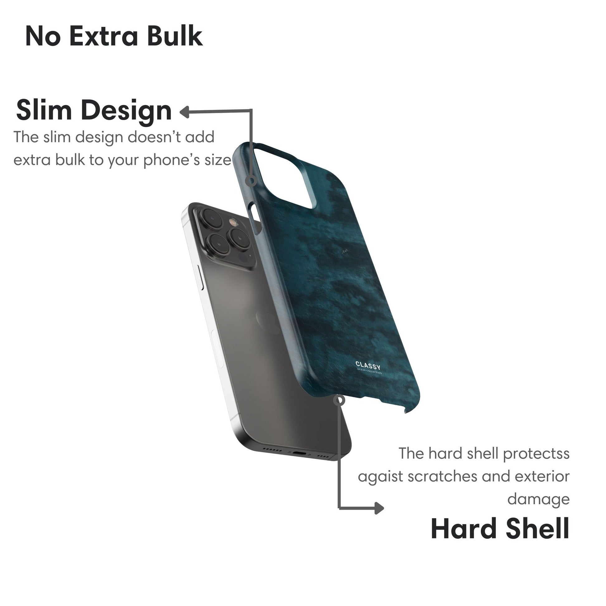 Navy Ocean Snap Case layers