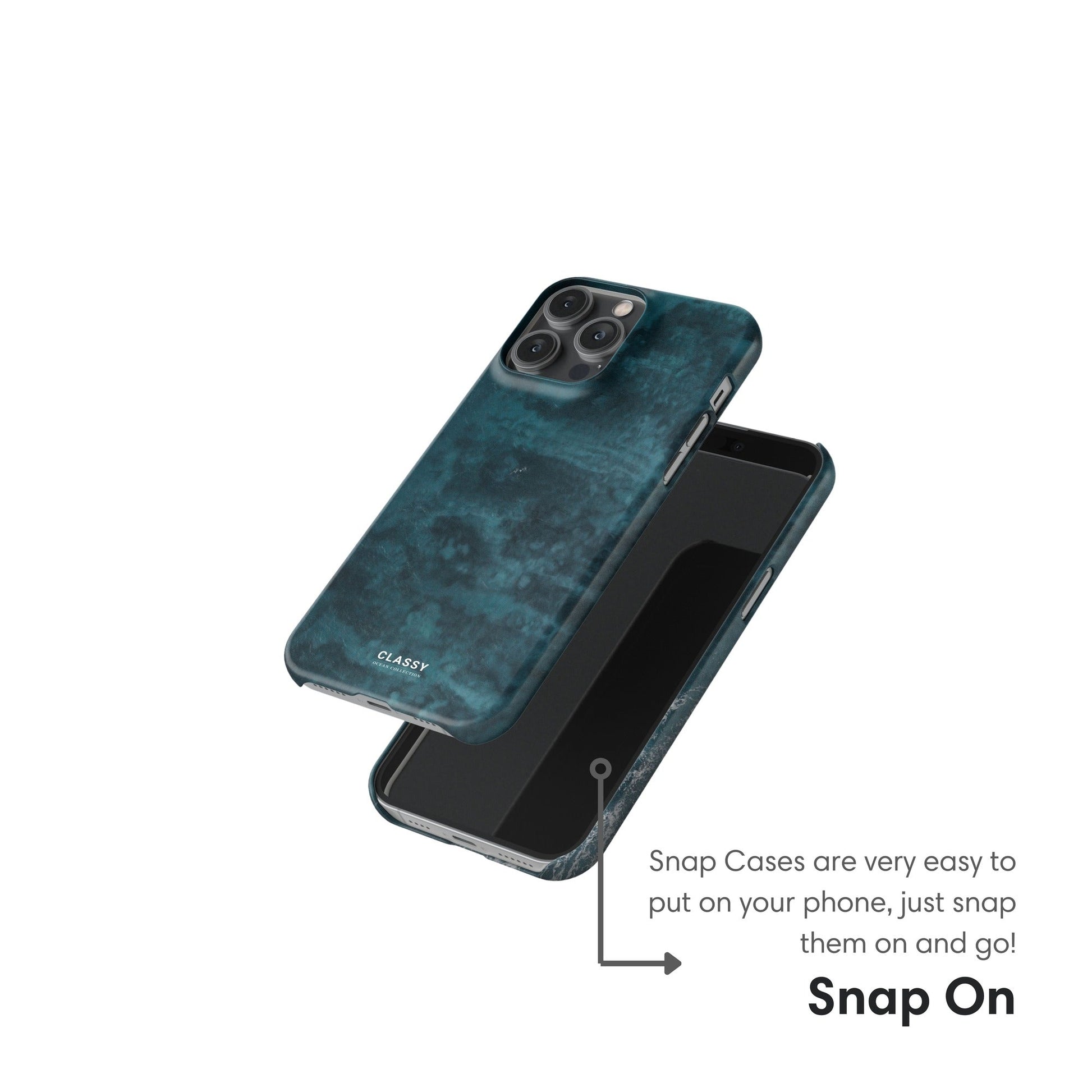 Navy Ocean Snap Case snap on