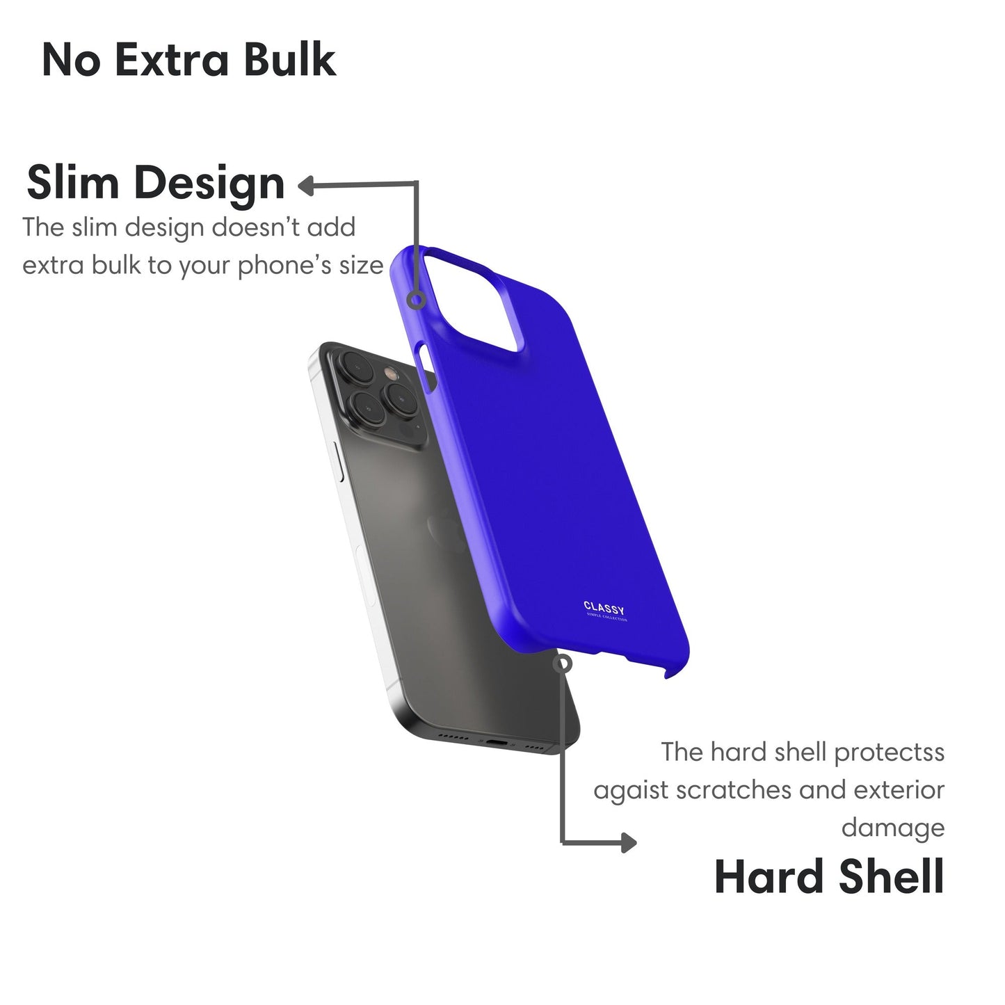 Neon Navy Blue Snap Case layers