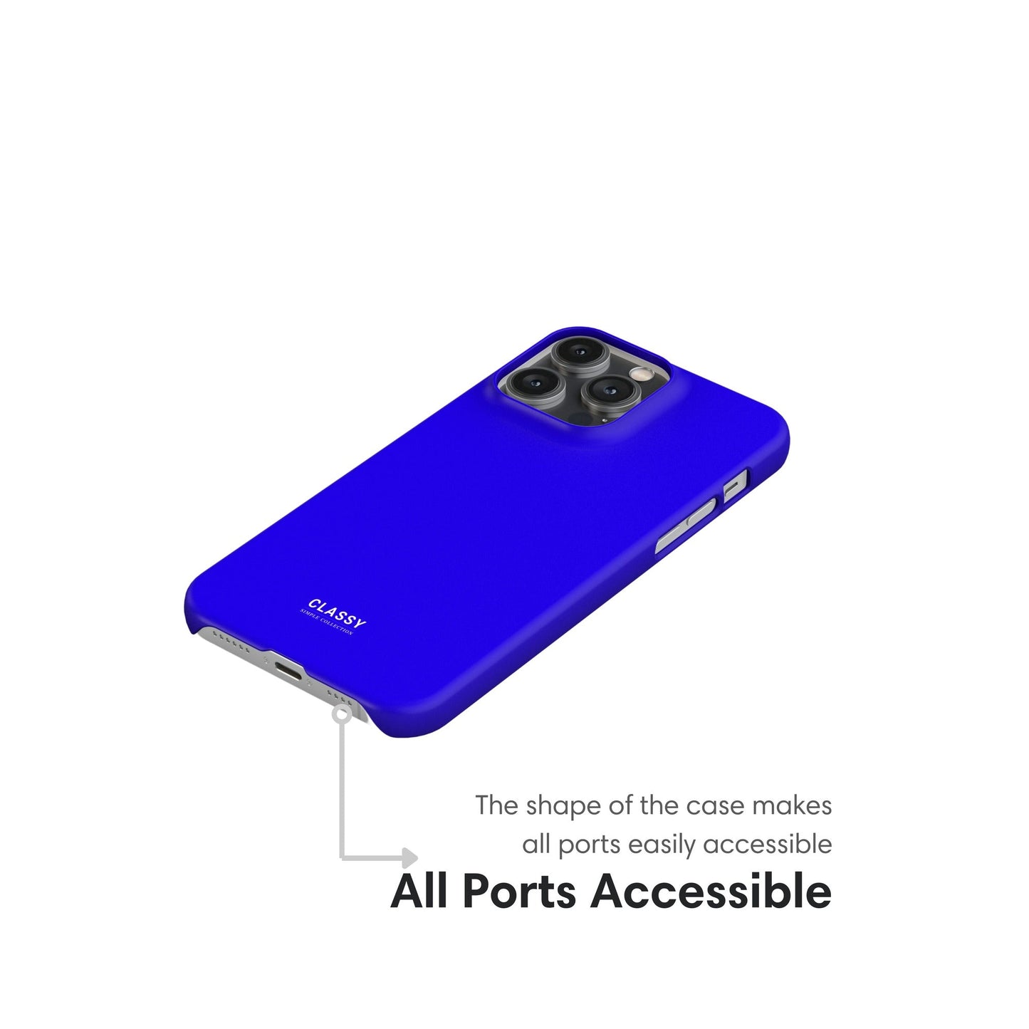 Neon Navy Blue Snap Case ports