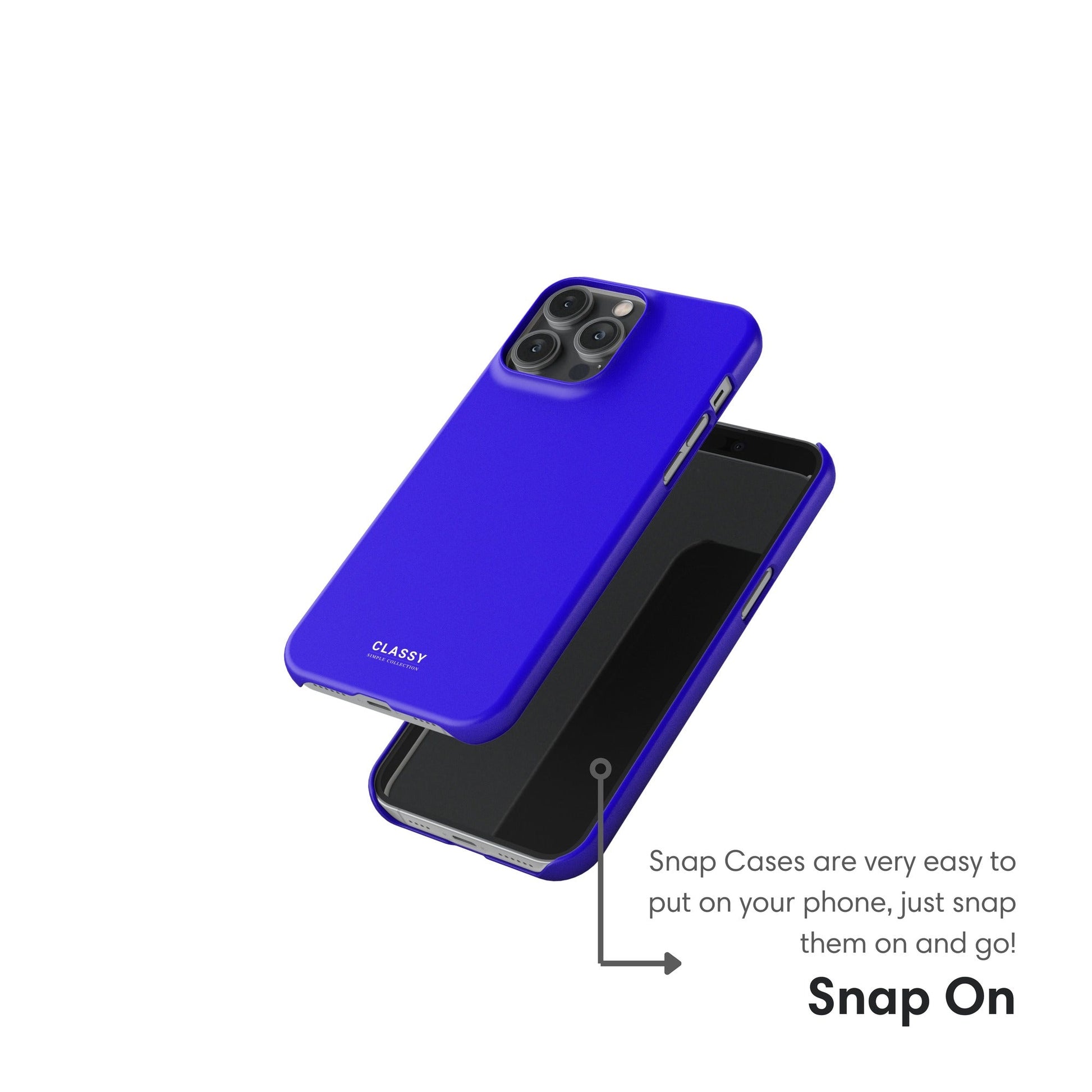 Neon Navy Blue Snap Case snap on