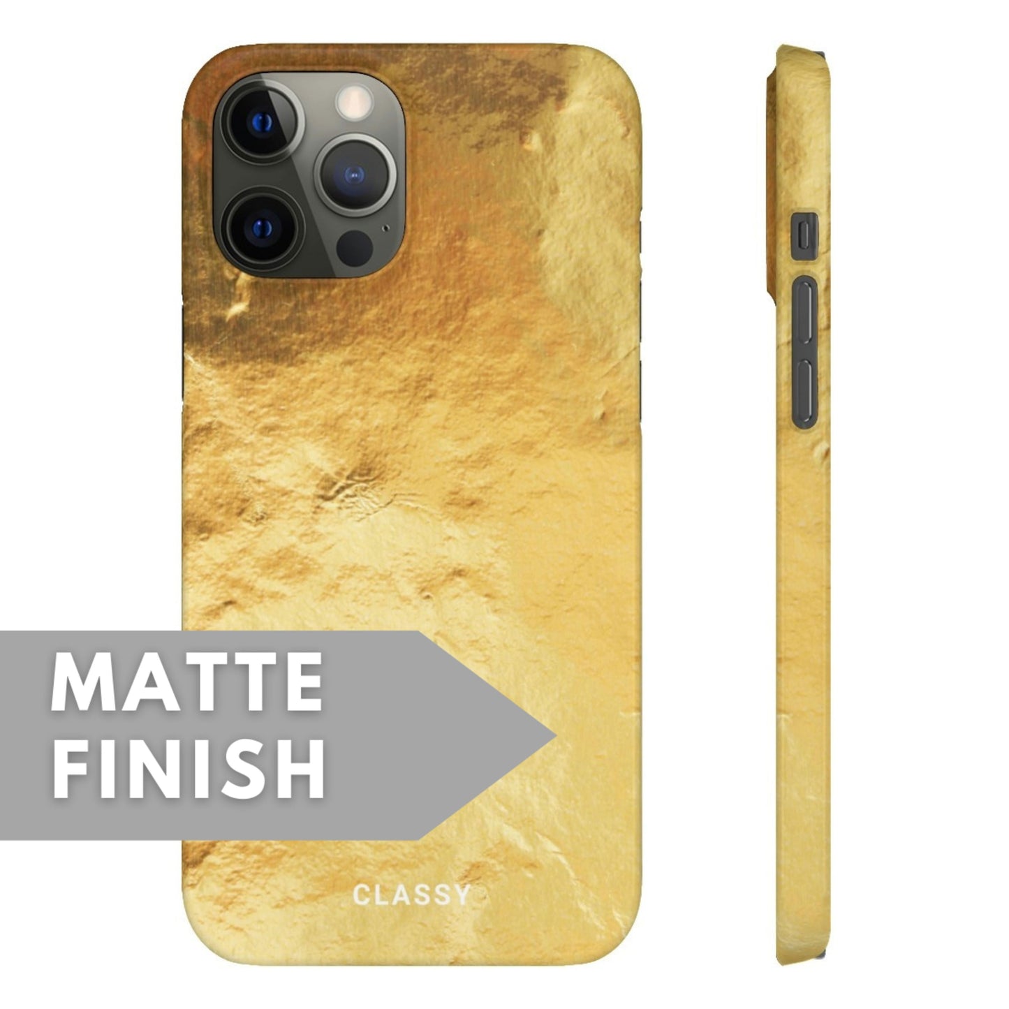 Gold Textured Pattern Snap Case - Classy Cases - Phone Case - iPhone 12 Pro Max - Glossy -