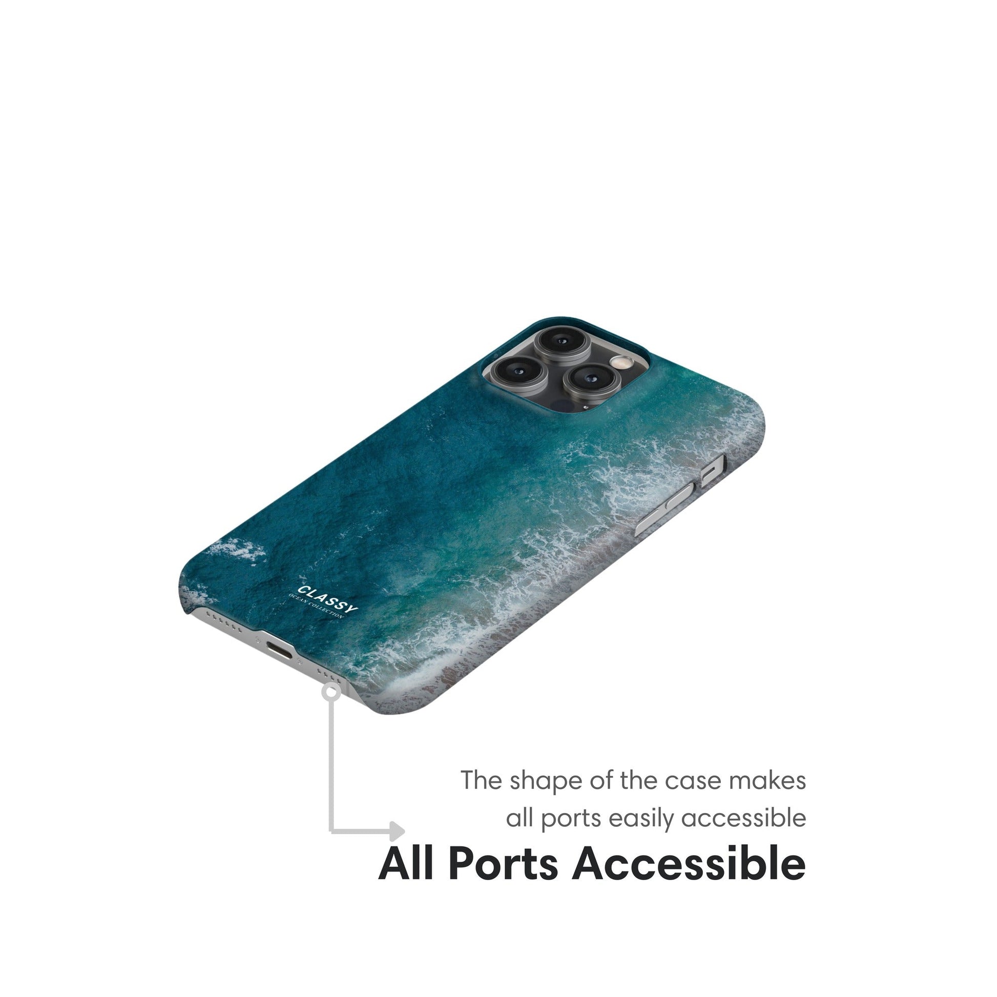 Ombre Ocean Snap Case ports