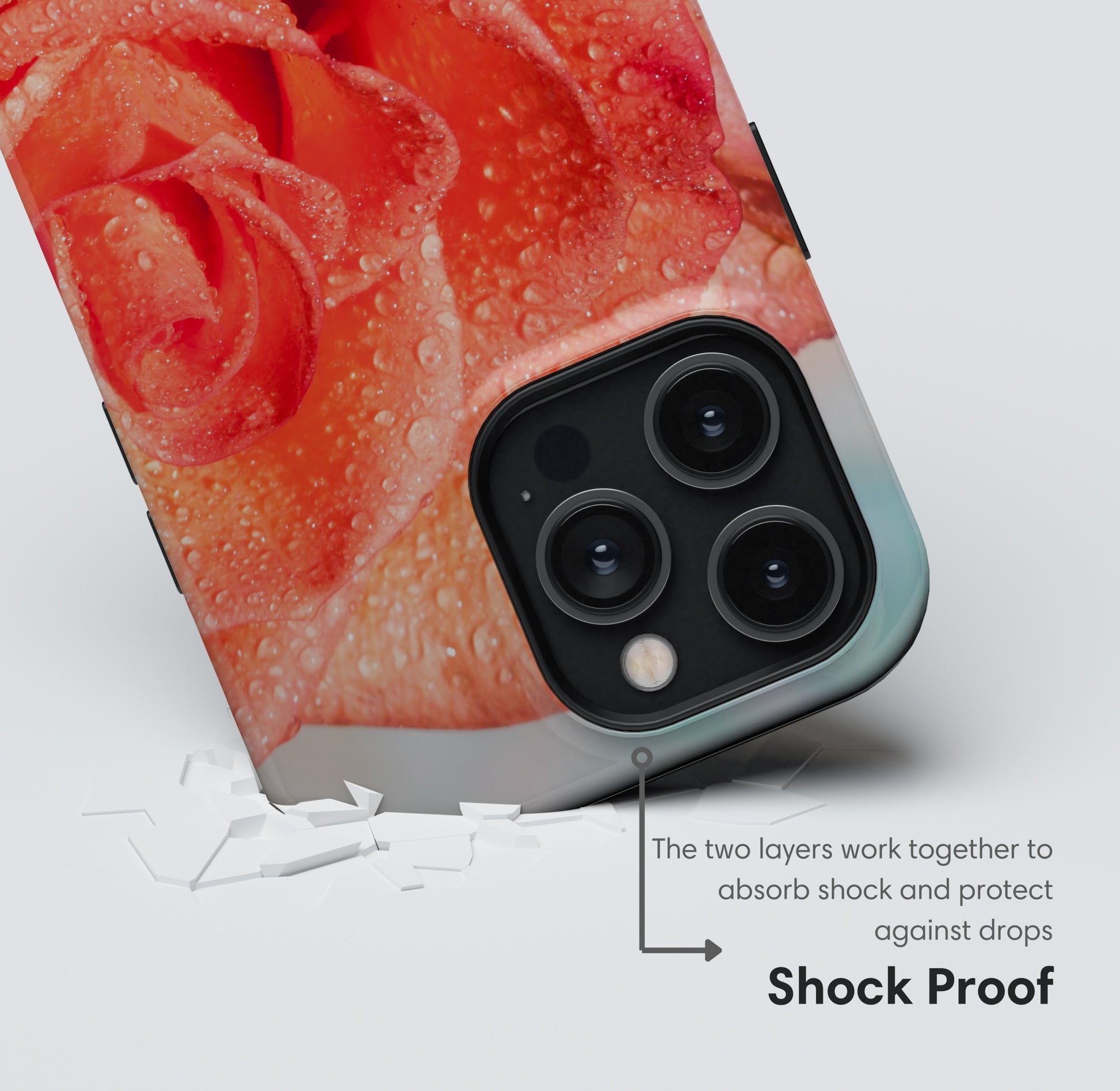 Orange and Blue Flower Tough Case shockproof