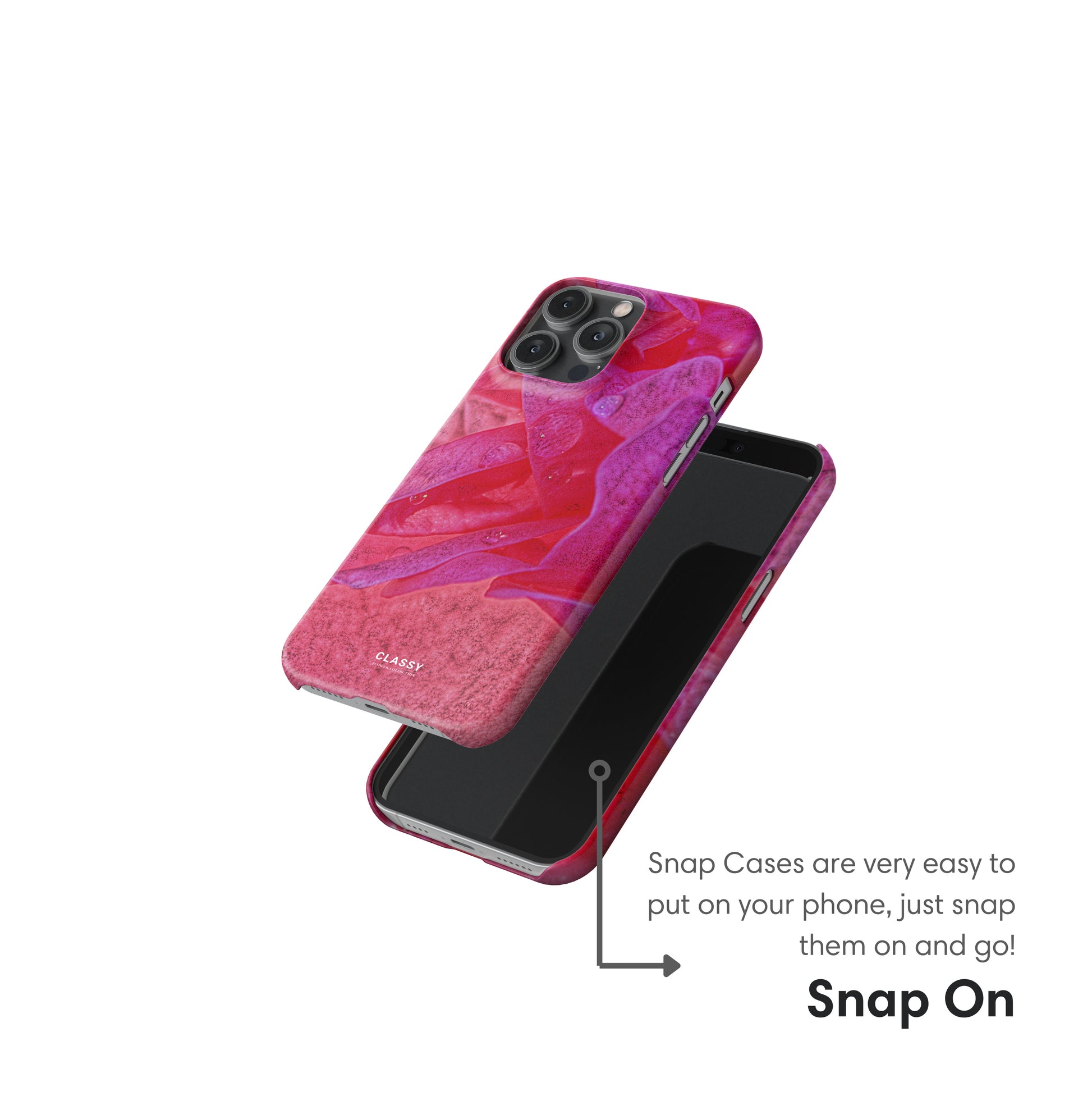 Pink Art Flower Snap Case snap on