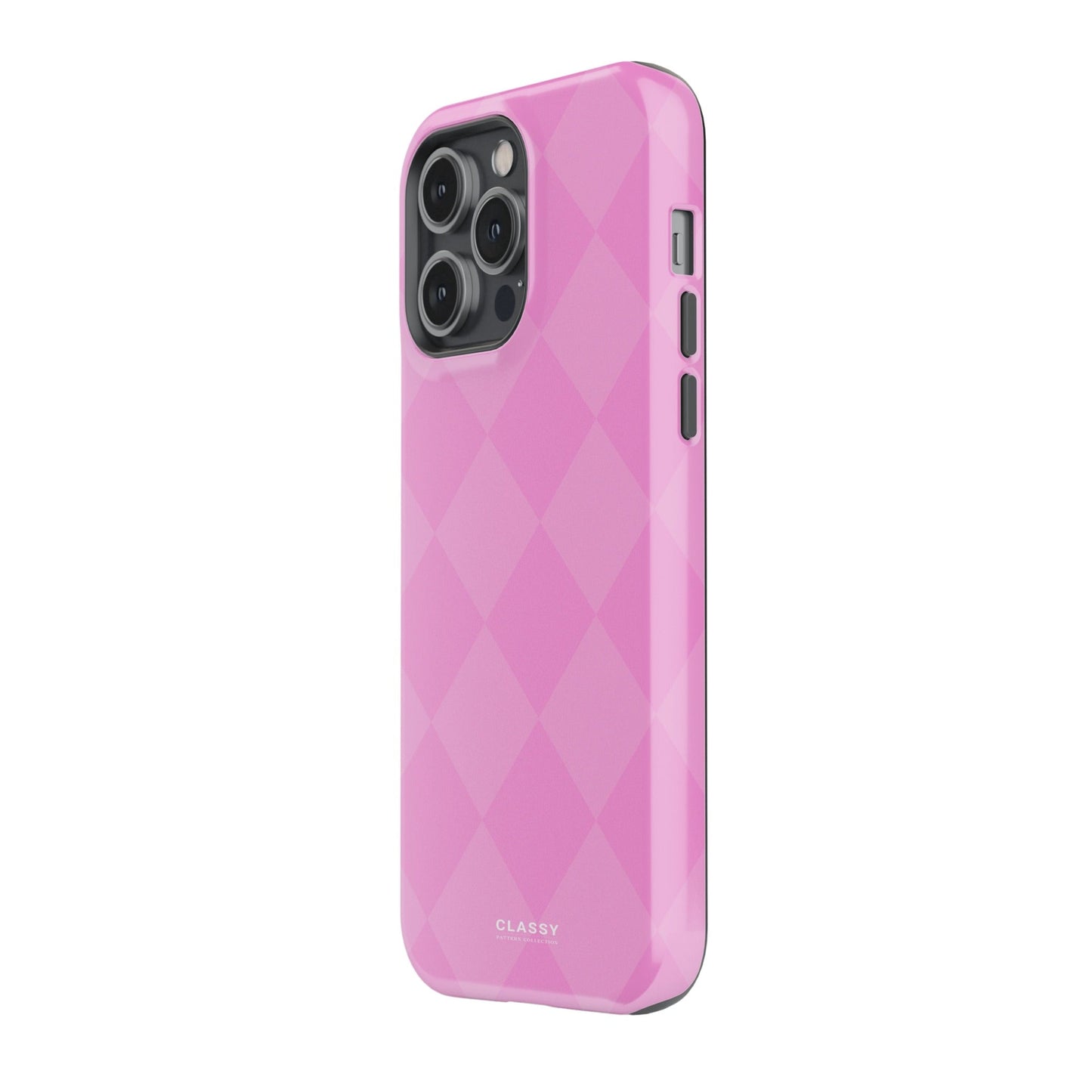 Pink Check Pattern Tough Case side