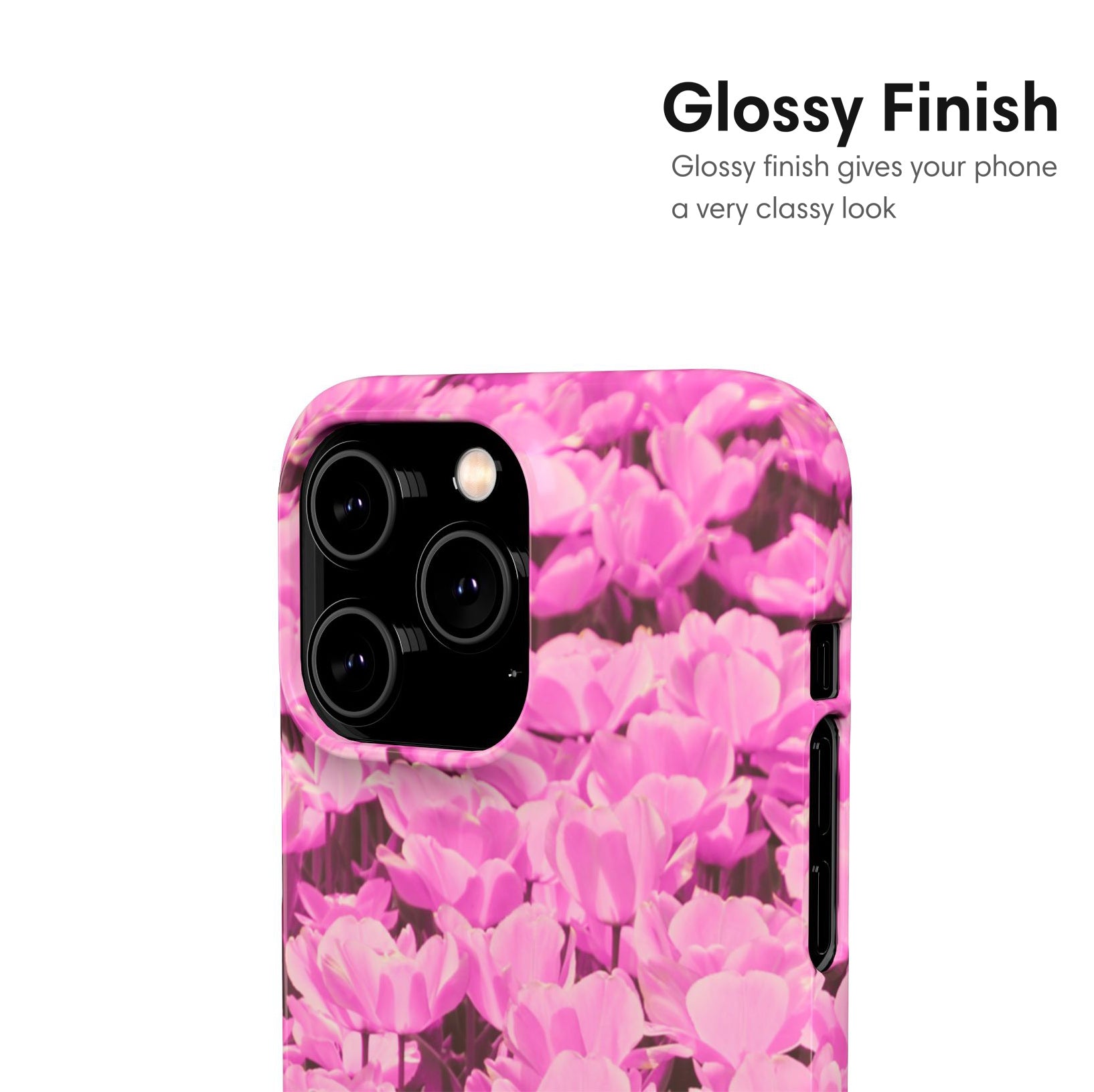 Pink Flower Painting Snap Case glossy