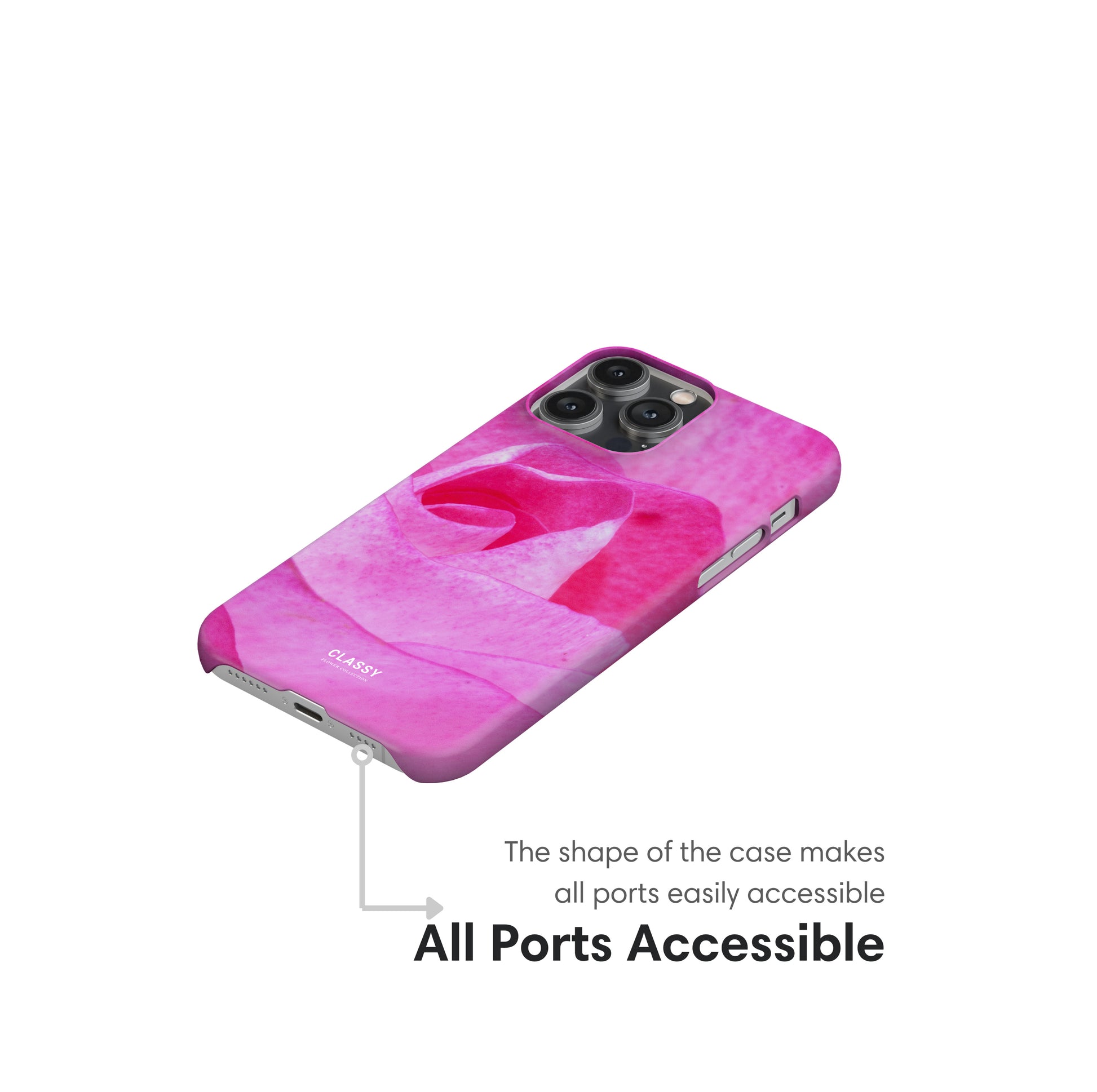 Pink Flower Snap Case ports