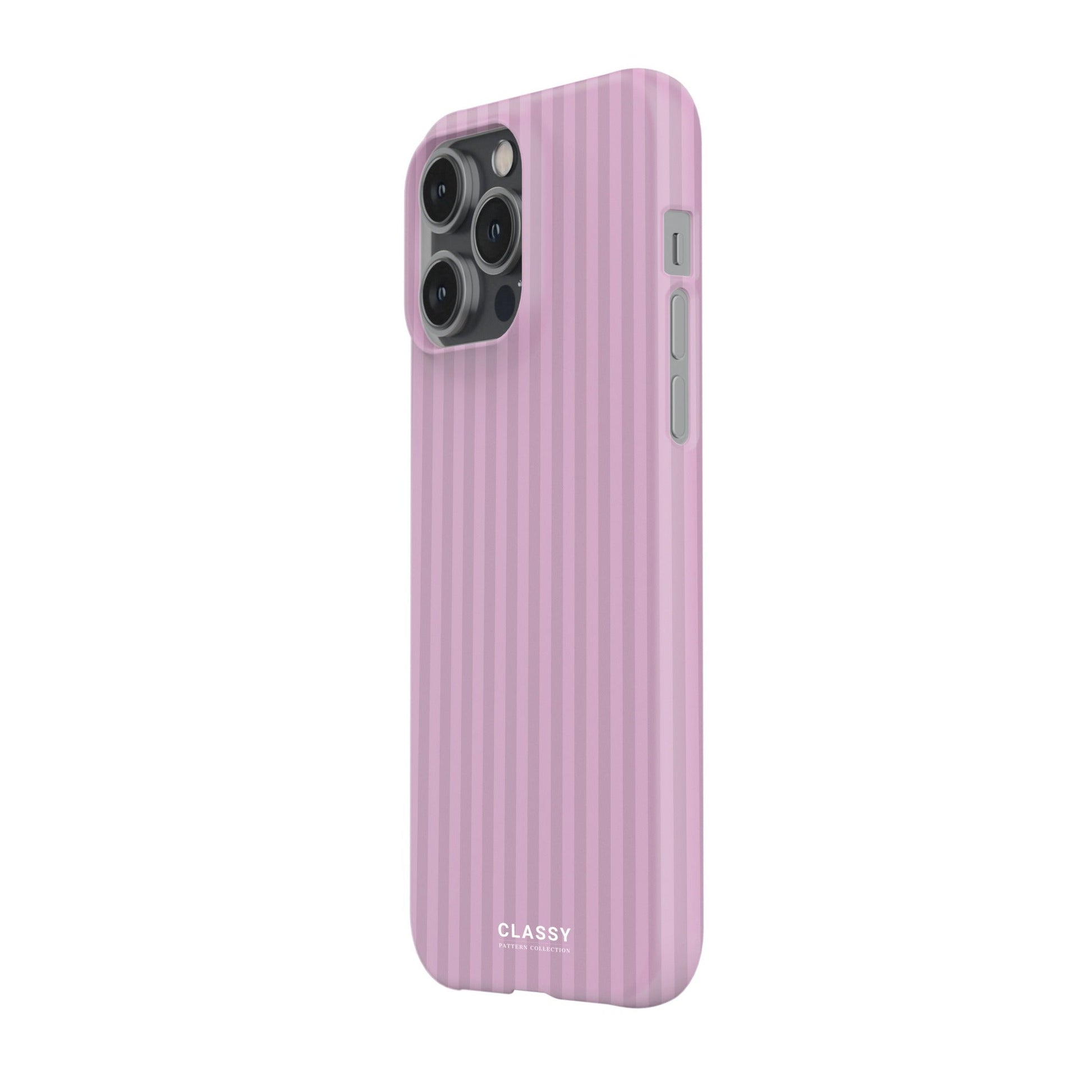 Pink Striped Snap Case side