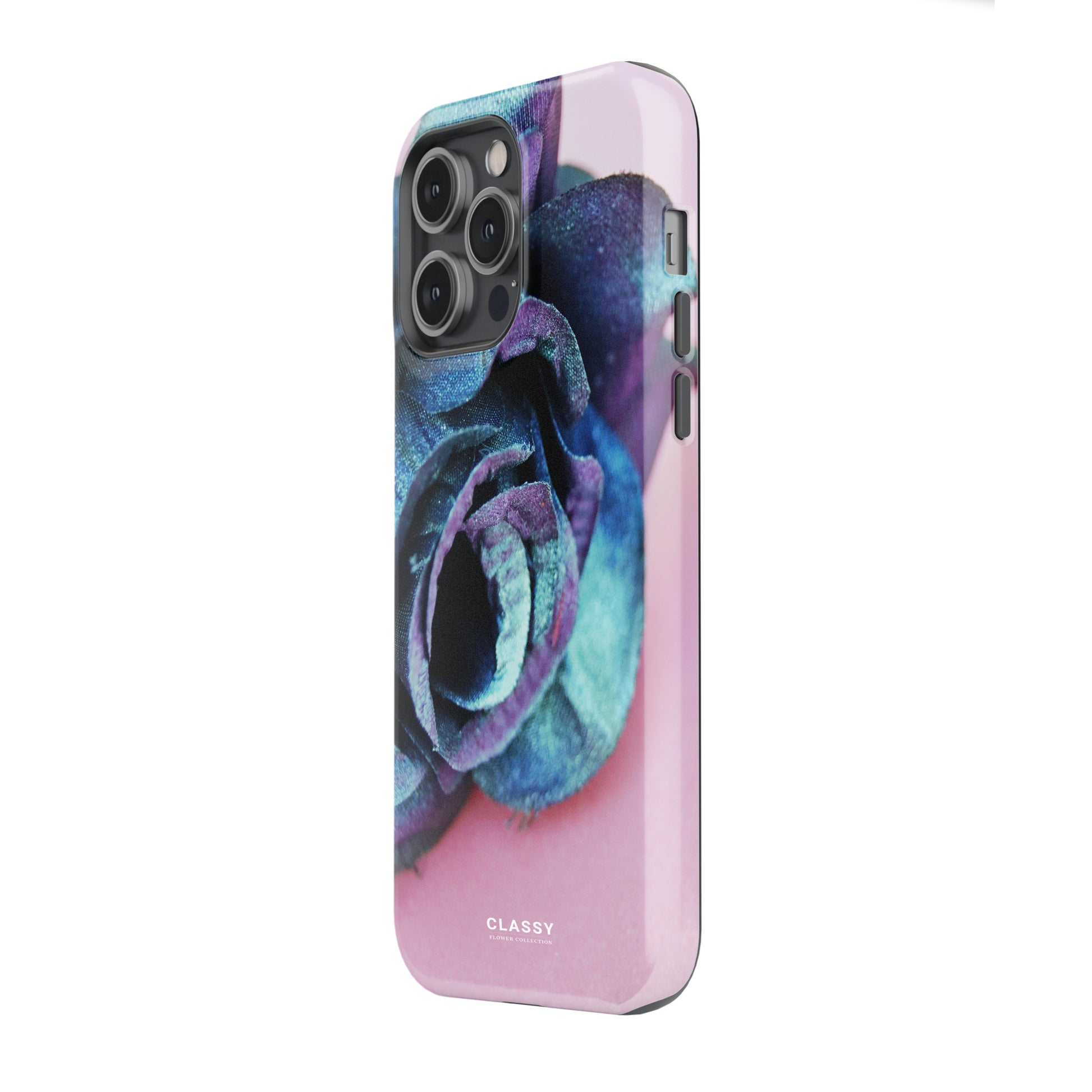 Pink and Blue Flower Tough Case side