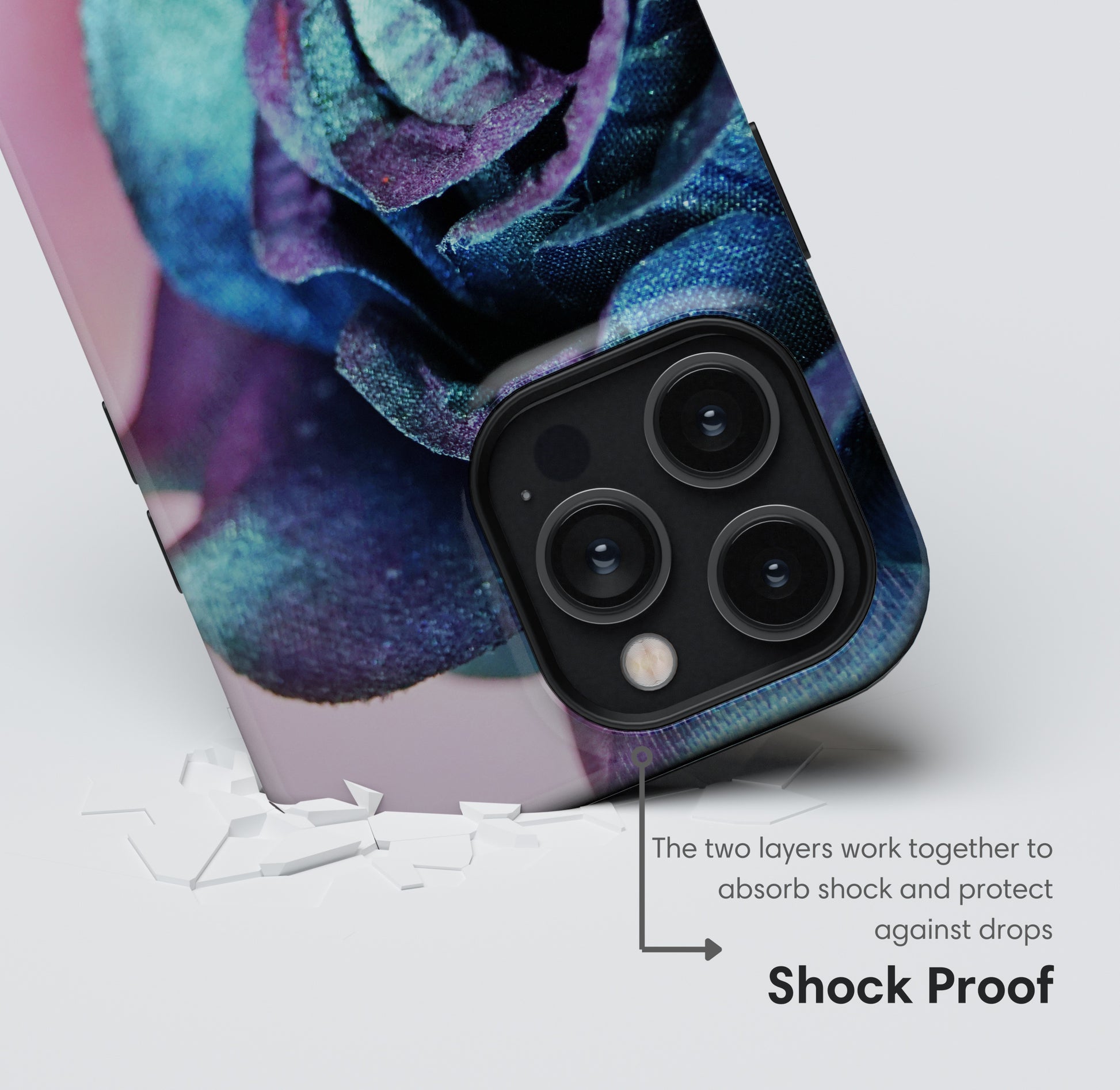 Pink and Blue Flower Tough Case shockproof